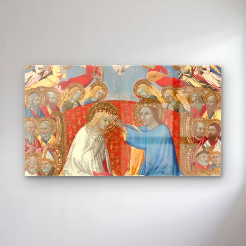 Sano di Pietro – The Coronation of the Virgin (ca. 1460) cam tablo — Sano di Pietro – The Coronation of the Virgin (ca. 1460) — yağlı boya dini sahne