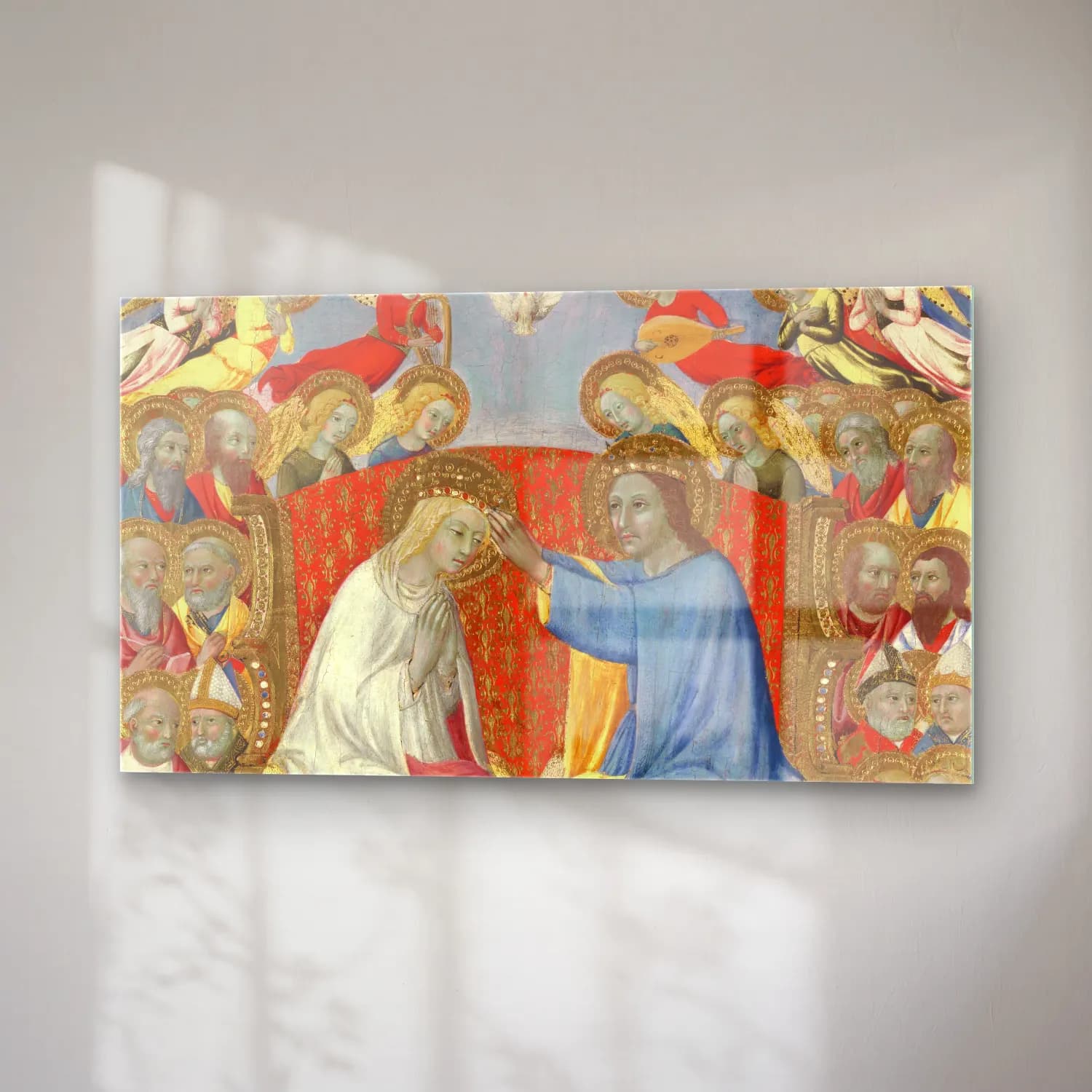 Sano di Pietro – The Coronation of the Virgin (ca. 1460) cam tablo — sağ açıdan görünüm