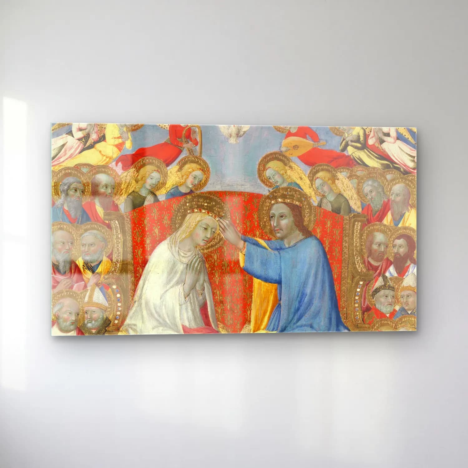 Sano di Pietro – The Coronation of the Virgin (ca. 1460) cam tablo — sol açıdan görünüm
