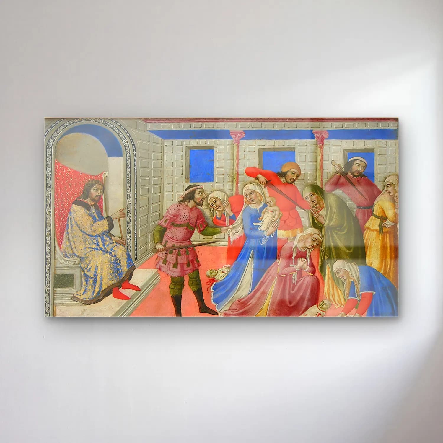 Sano di Pietro – The Massacre of the Innocents ca cam tablo — Sano di Pietro – The Massacre of the Innocents ca — vintage dini sahne