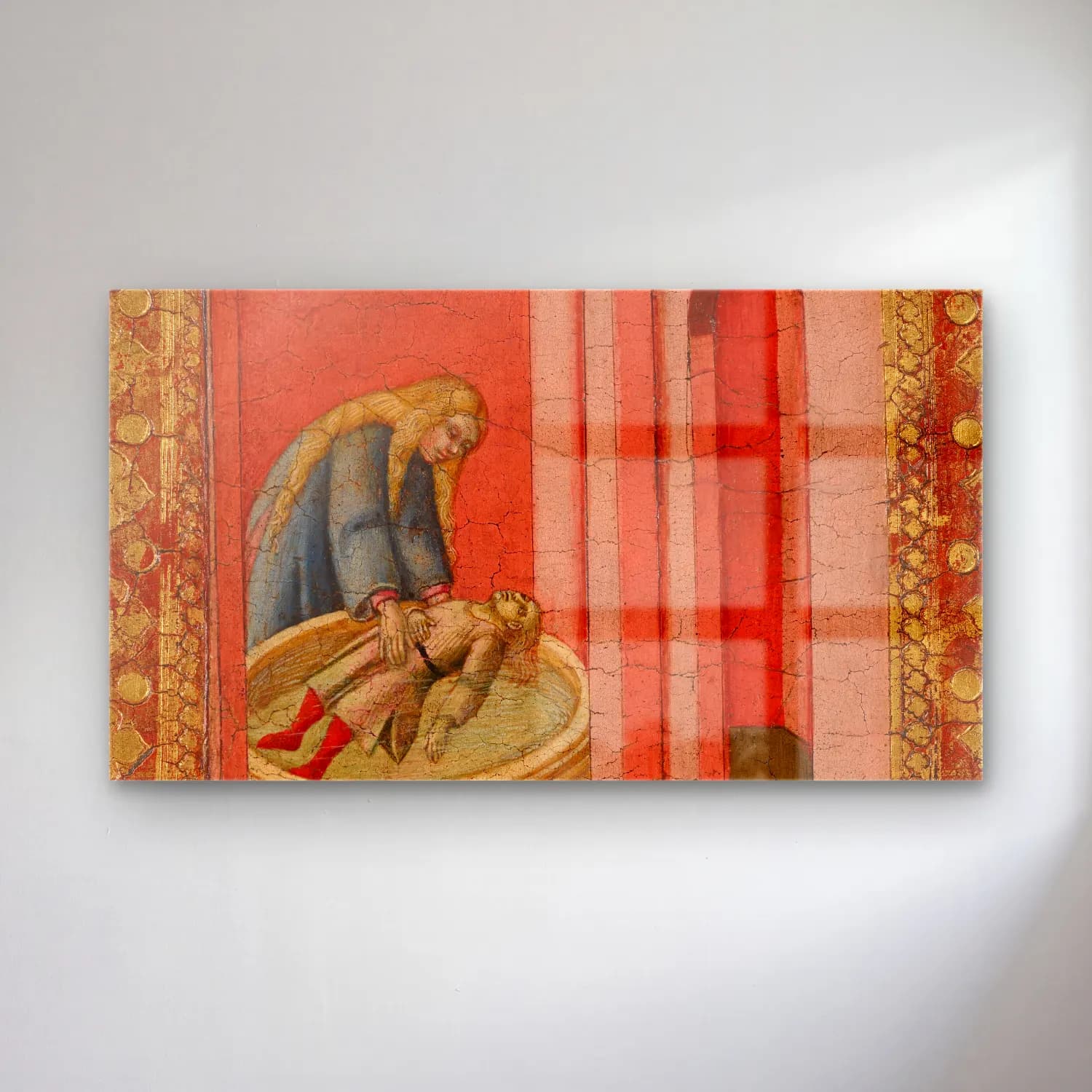 Sano di Pietro – The miracle of Saint Bernardino of Siena and the revival of… cam tablo — Sano di Pietro – The miracle of Saint Bernardino of Siena and the revival of… — yağlı boya dini sahne