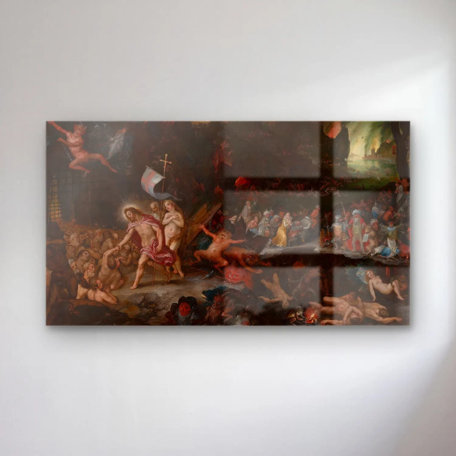Jan Brueghel The Elder – Christ’s Descent into Limbo cam tablo — Jan Brueghel The Elder – Christ’s Descent into Limbo — yağlı boya dini sahne