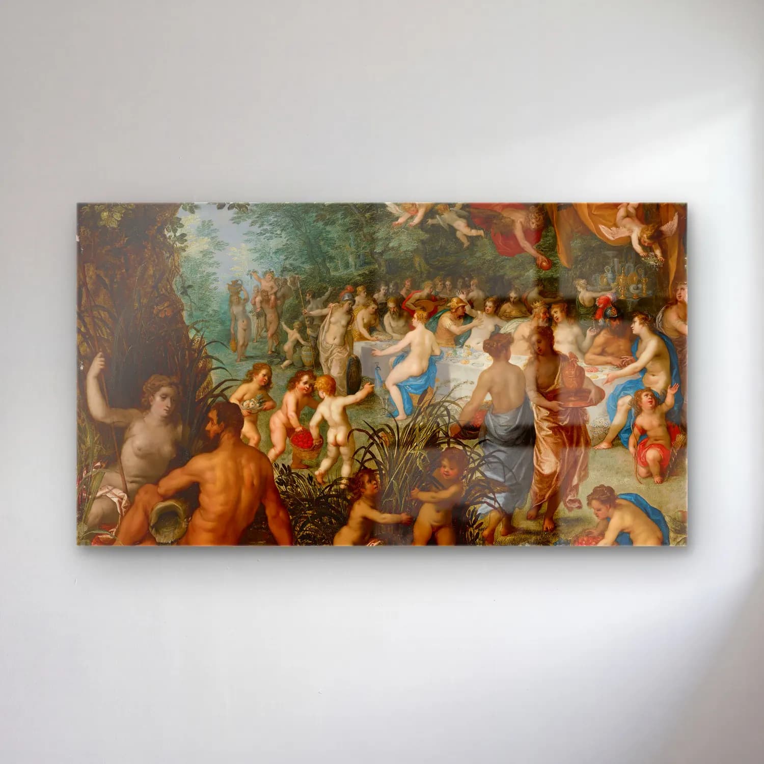 Jan Brueghel The Elder – Landscape With Wedding Of Peleus And Thetis cam tablo — Jan Brueghel The Elder – Landscape With Wedding Of Peleus And Thetis — empresyonist mitolojik sahne