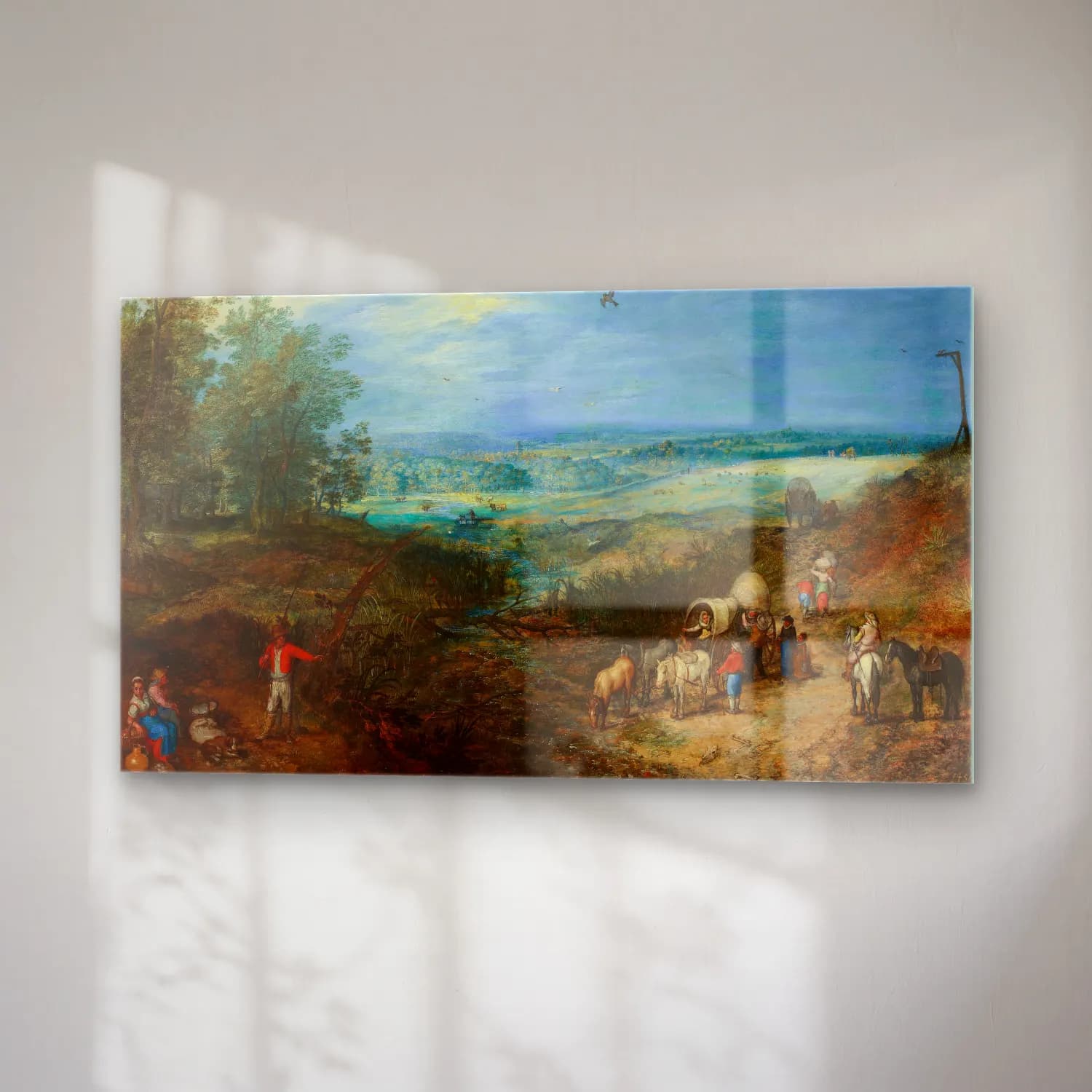 Jan Brueghel The Elder – Landscape with Peasants cam tablo — sağ açıdan görünüm