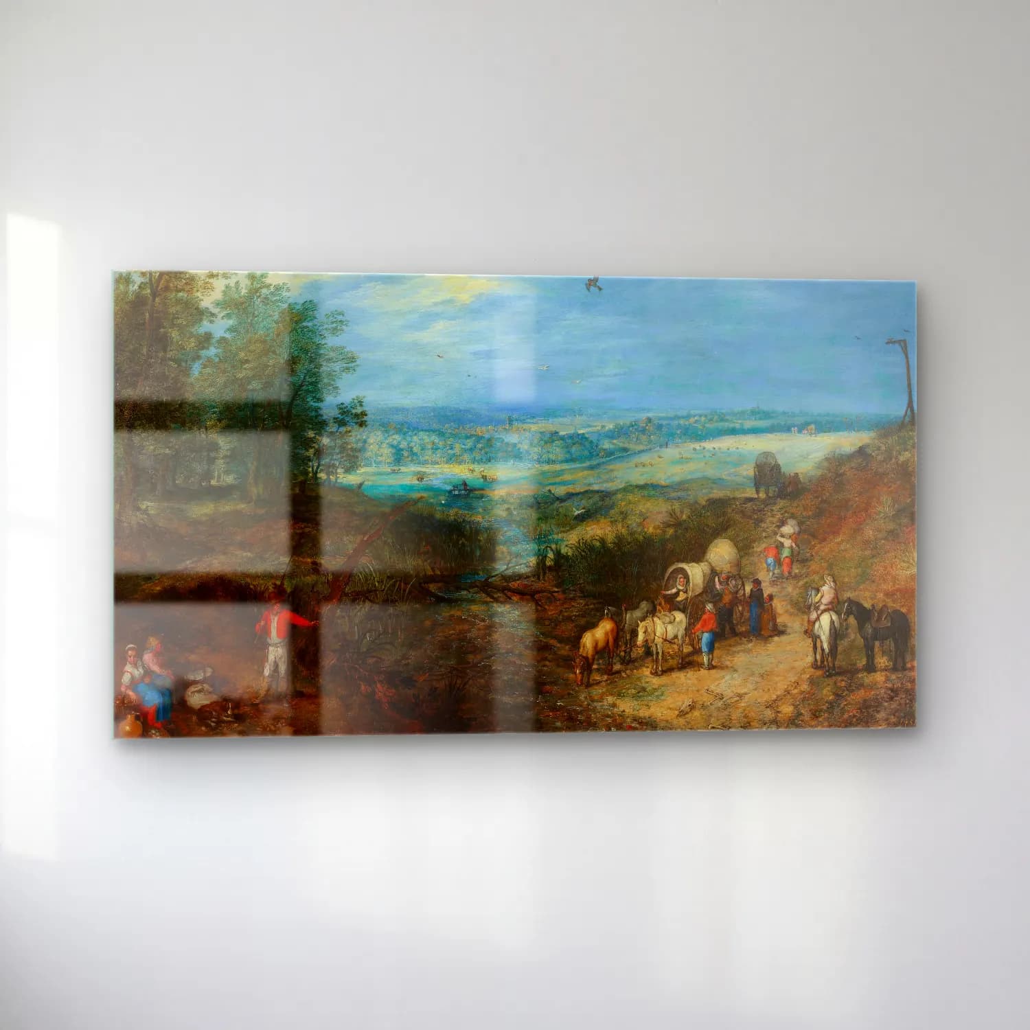 Jan Brueghel The Elder – Landscape with Peasants cam tablo — sol açıdan görünüm