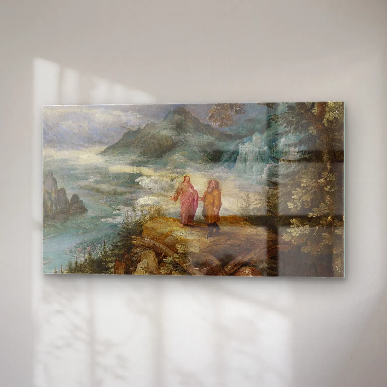 Jan Brueghel The Elder – Mountain Landscape With The Temptation Of Christ cam tablo — sağ açıdan görünüm