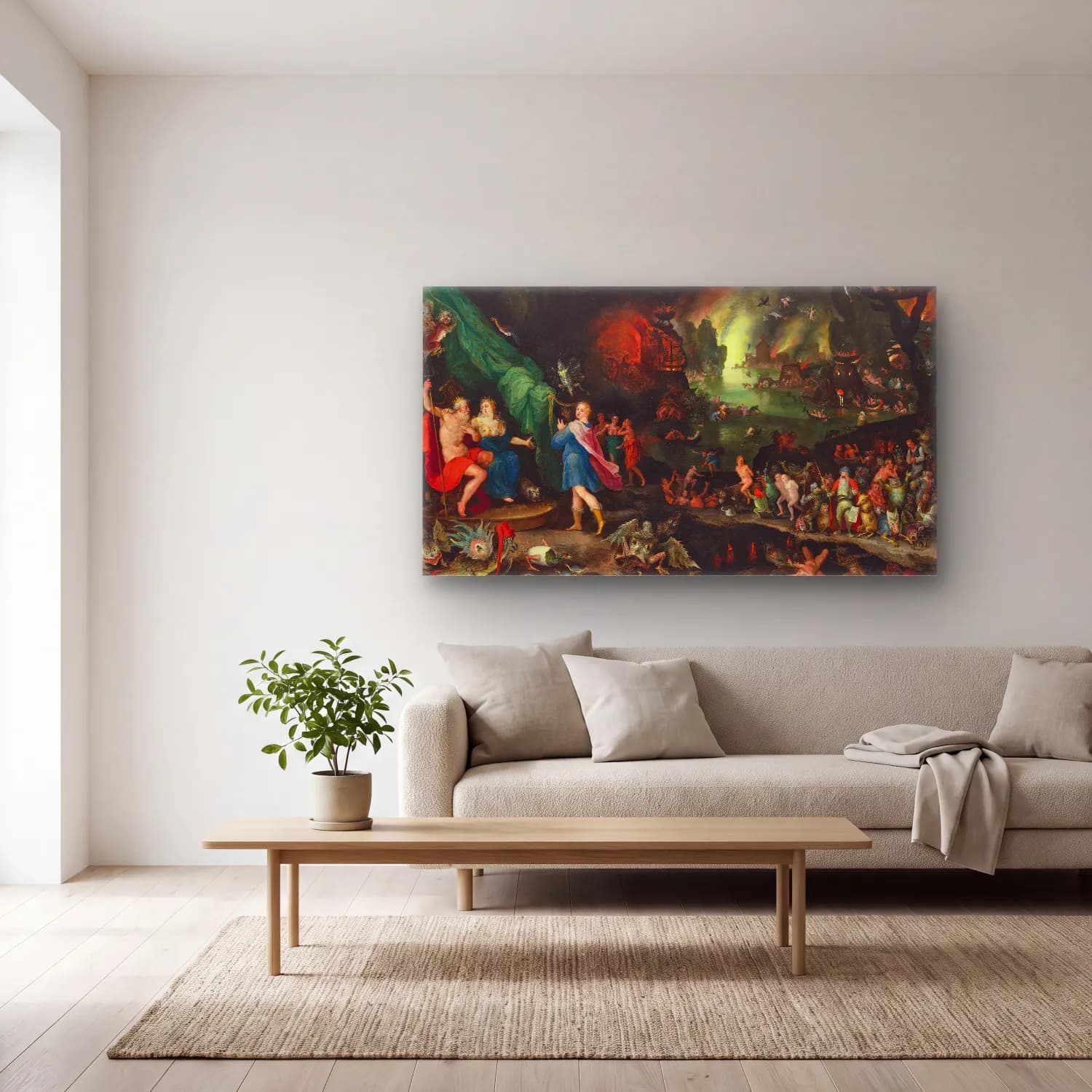 Jan Brueghel The Elder – Orphée aux Enfers cam tablo — açık renk salonda