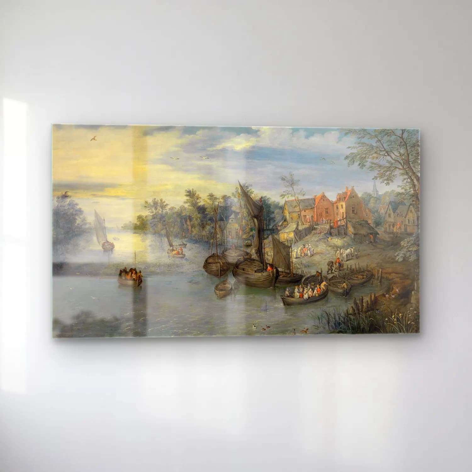 Jan Brueghel The Elder – River Landscape cam tablo — sol açıdan görünüm