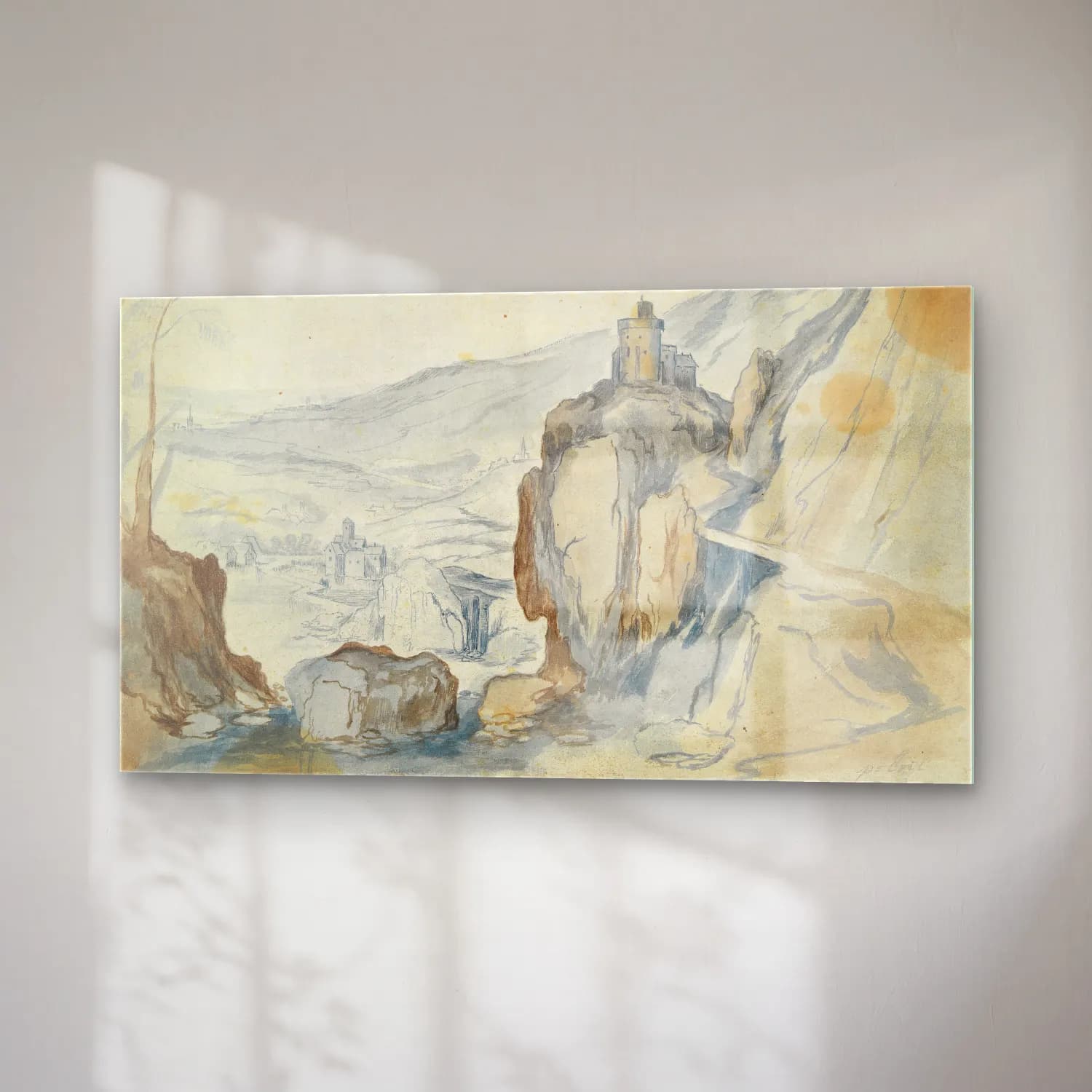 Jan Brueghel The Elder – Rocky Landscape (17th century) cam tablo — sağ açıdan görünüm