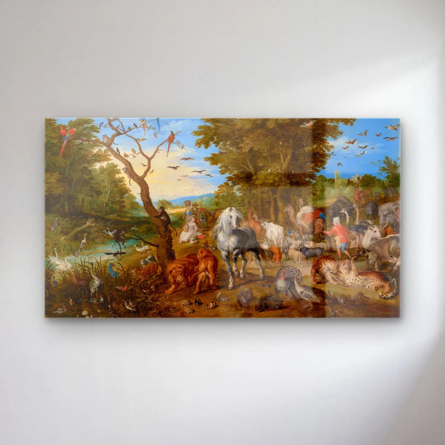 Jan Brueghel The Elder – The Entry of the Animals into Noah’s Ark cam tablo — Jan Brueghel The Elder – The Entry of the Animals into Noah’s Ark — yağlı boya mitolojik sahne