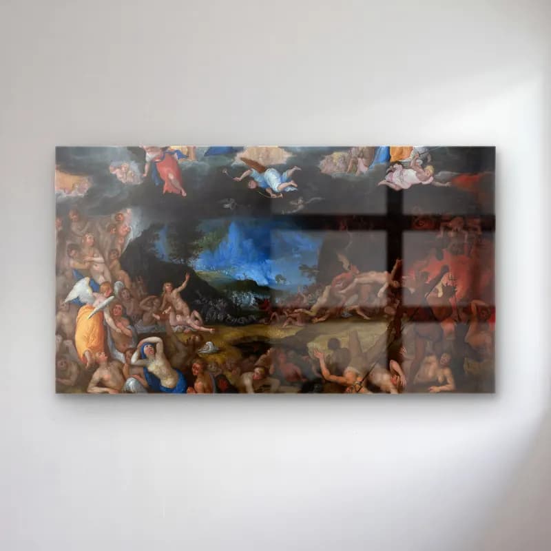 Jan Brueghel The Elder – The Last Judgement – Mavi Tonlar cam tablo — Jan Brueghel The Elder – The Last Judgement – Mavi Tonlar — yağlı boya mitolojik sahne