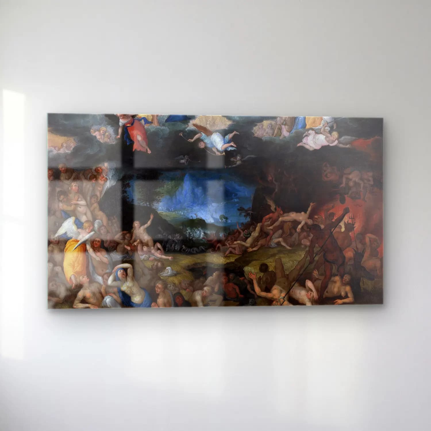 Jan Brueghel The Elder – The Last Judgement – Mavi Tonlar cam tablo — sol açıdan görünüm