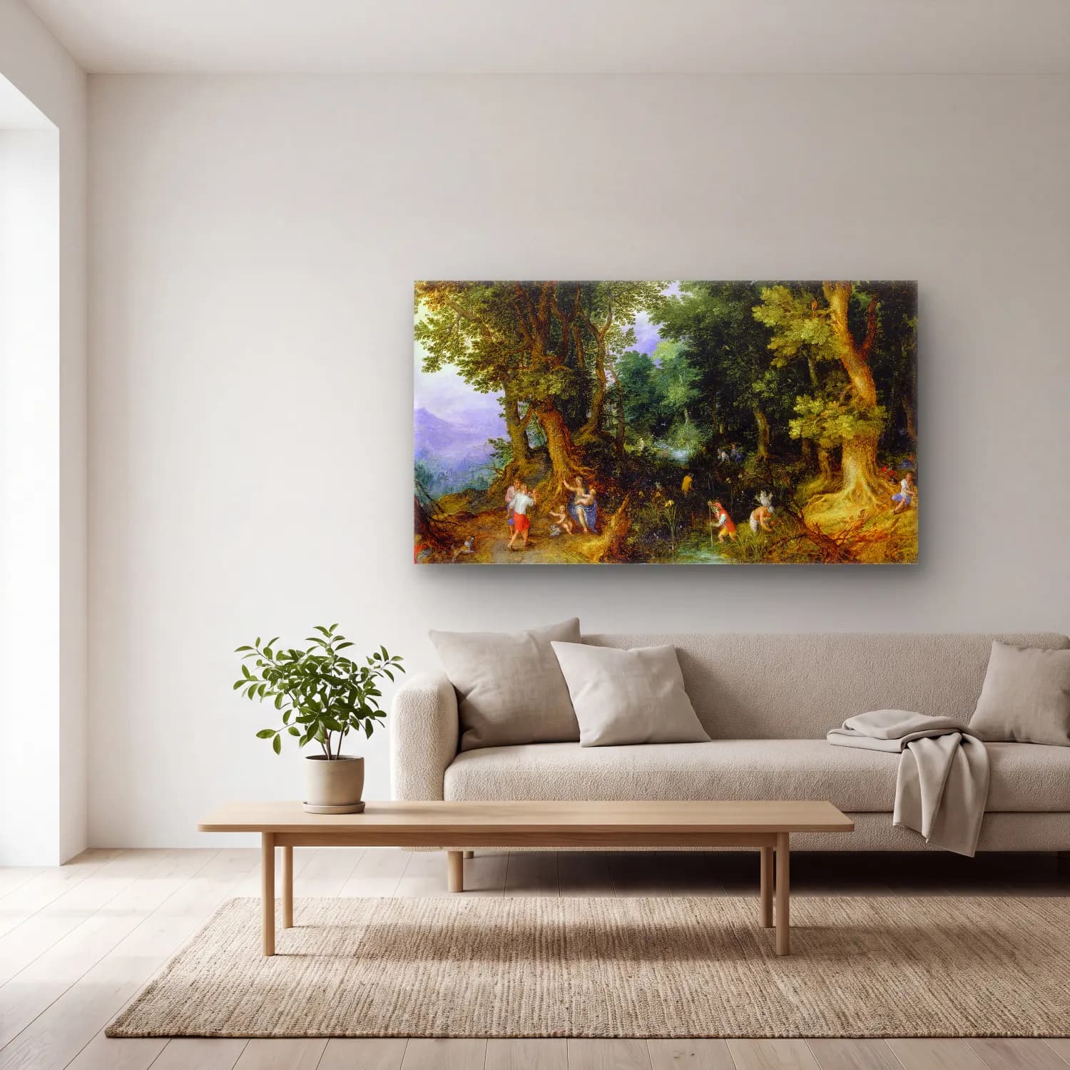 Jan Brueghel The Elder – The Mocking of Latona cam tablo — açık renk salonda