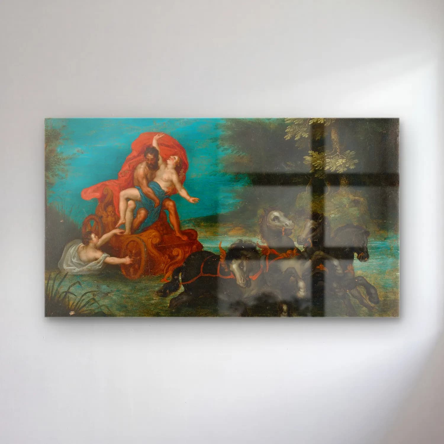 Jan Brueghel The Elder – The Rape Of Proserpina cam tablo — Jan Brueghel The Elder – The Rape Of Proserpina — yağlı boya mitolojik sahne