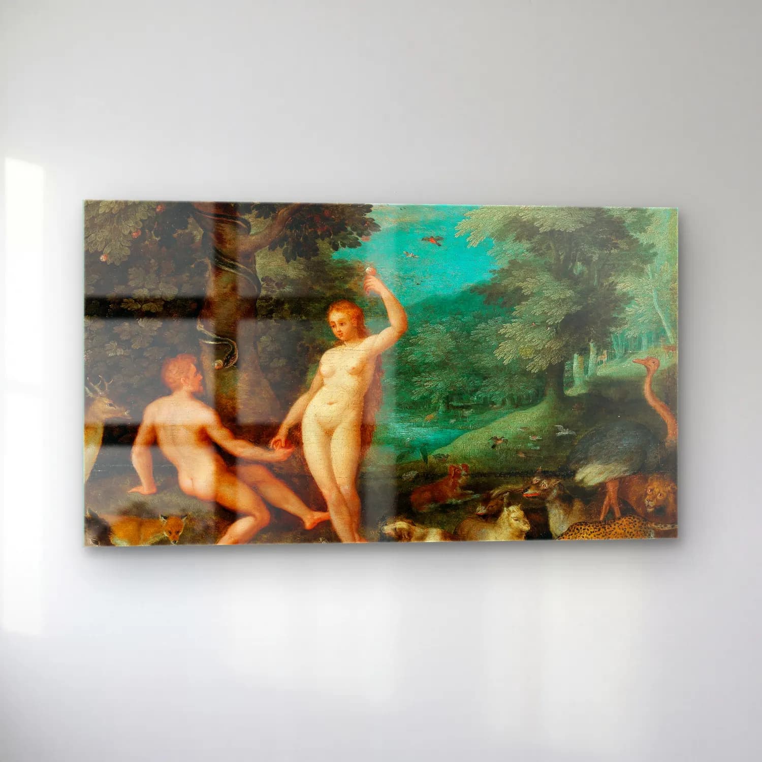 Jan Brueghel The Elder – The Temptation Of Adam In Paradise cam tablo — sol açıdan görünüm