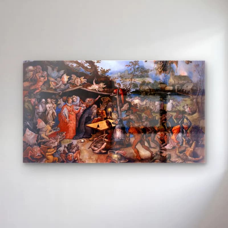 Jan Brueghel The Elder – The Temptation of Saint Anthony cam tablo — Jan Brueghel The Elder – The Temptation of Saint Anthony — yağlı boya mitolojik sahne