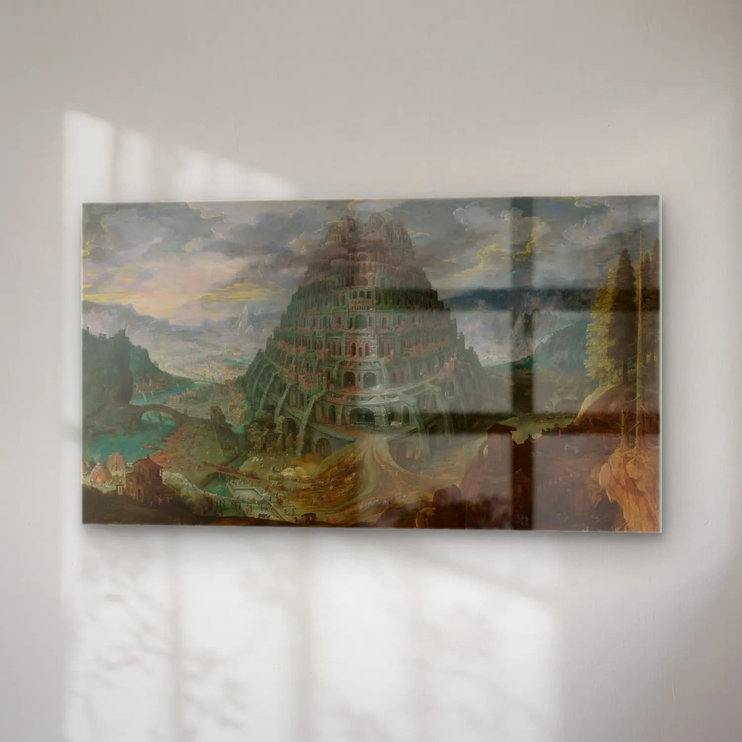 Jan Brueghel The Elder – The Tower of Babel cam tablo — sağ açıdan görünüm
