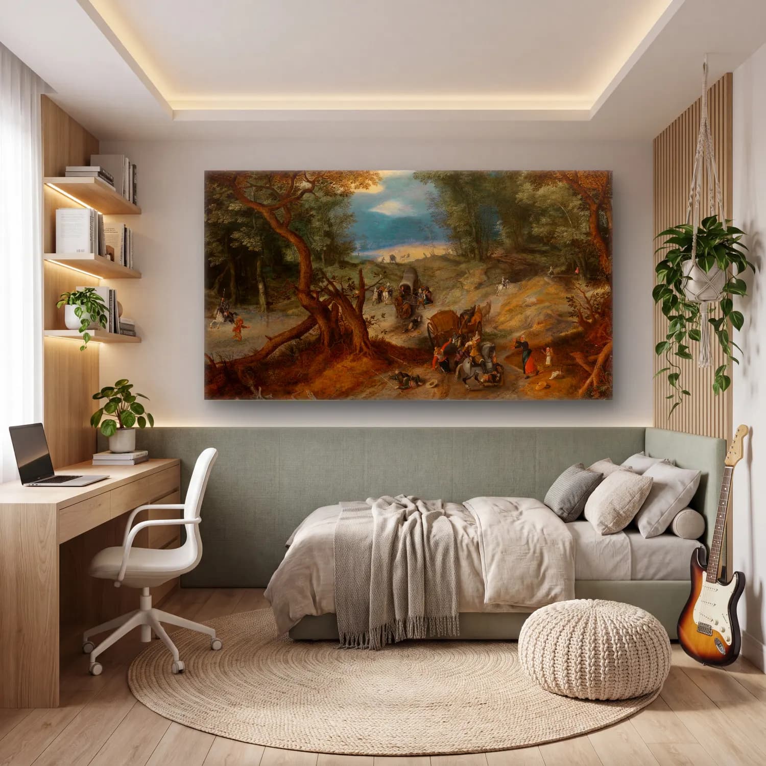 Jan Brueghel The Elder – Travallers Attacked cam tablo — genç odasında