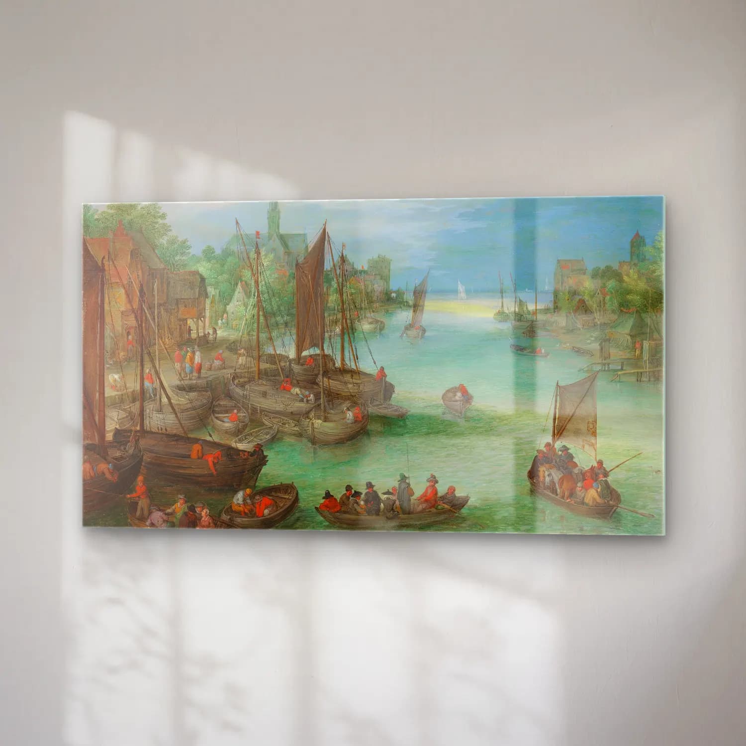 Jan Brueghel The Elder – View of a City along a River cam tablo — sağ açıdan görünüm