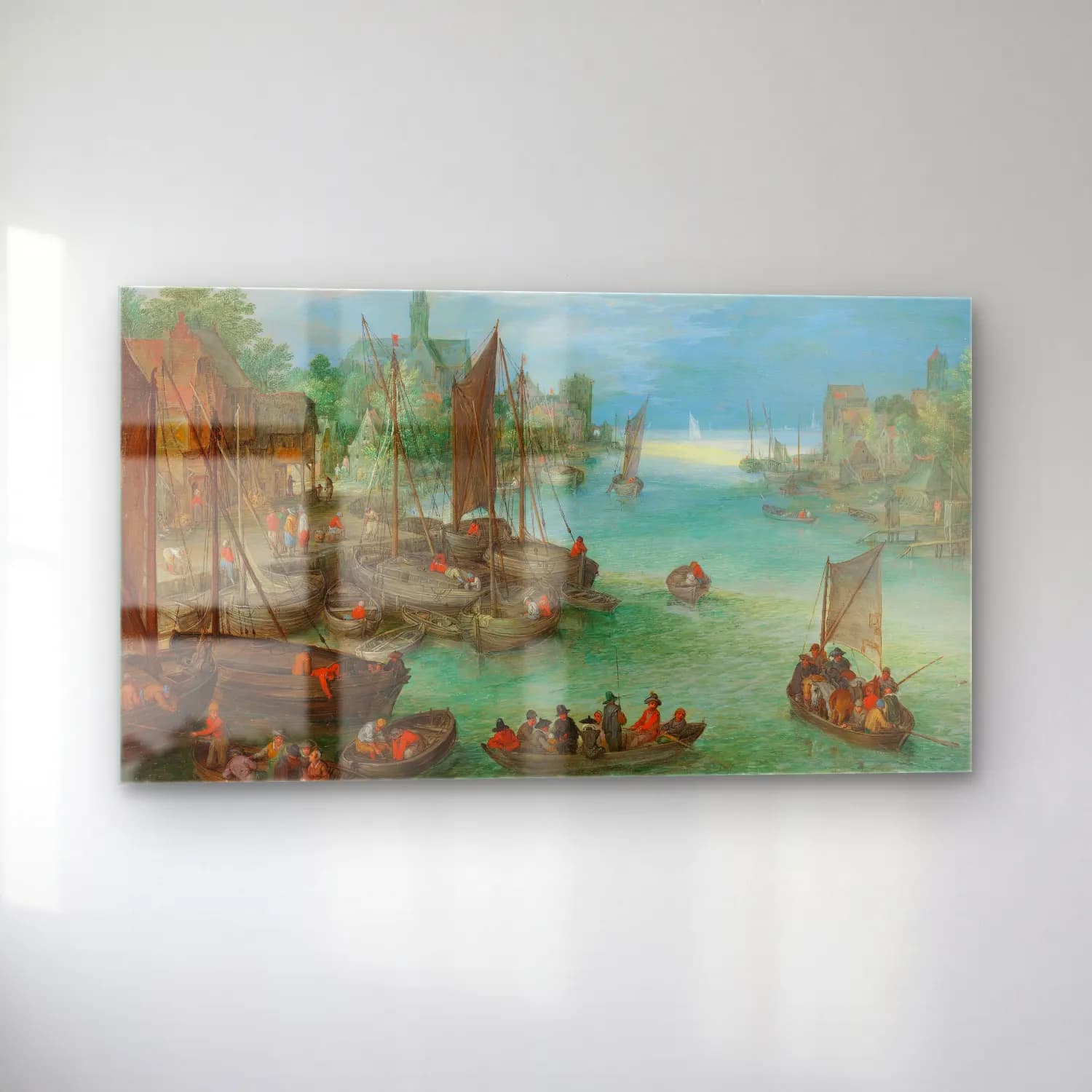 Jan Brueghel The Elder – View of a City along a River cam tablo — sol açıdan görünüm