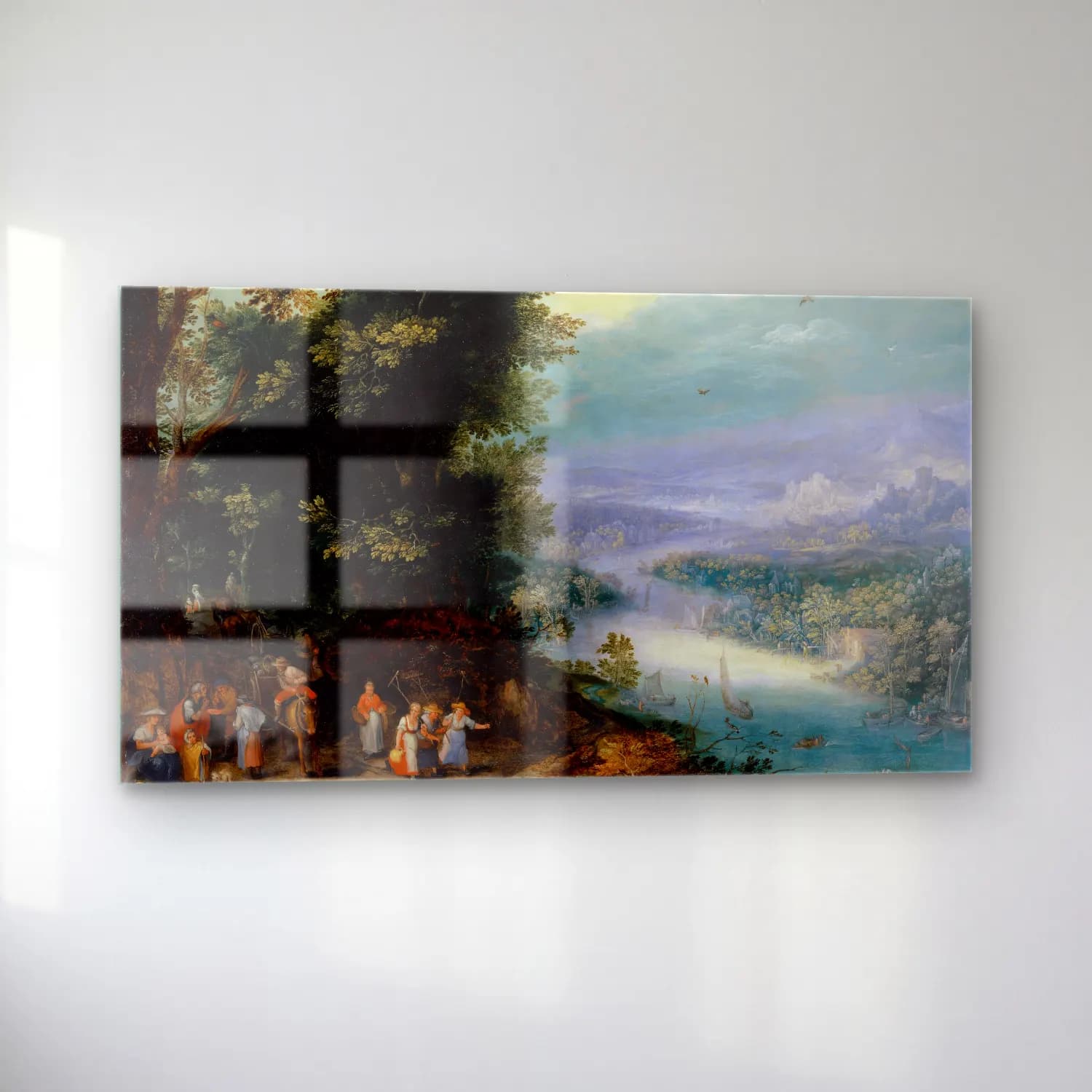 Jan Brueghel The Elder – Wooded River Valley with Road cam tablo — sol açıdan görünüm