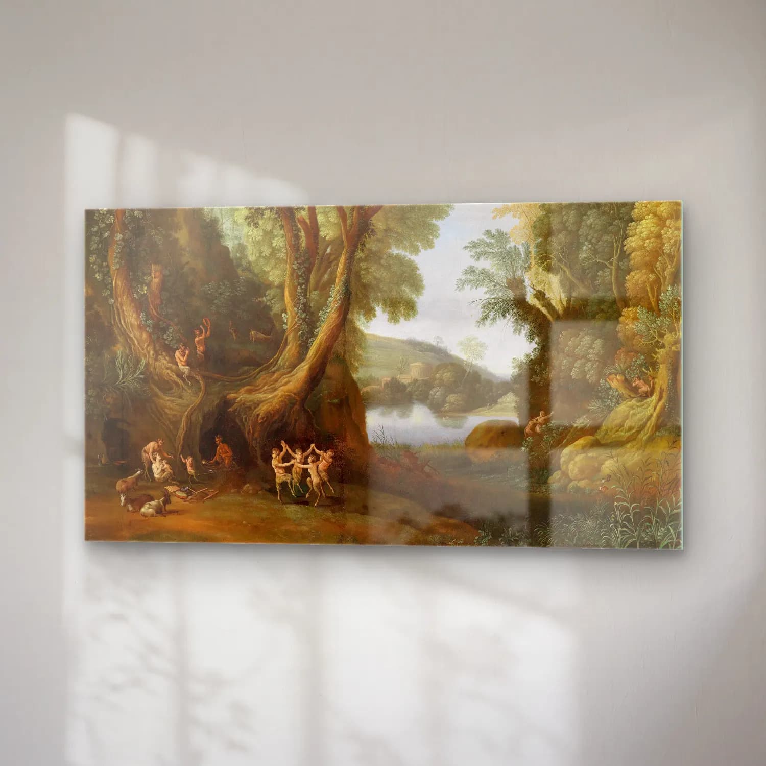 Paul Bril – Fauns in a wooded landscape cam tablo — sağ açıdan görünüm