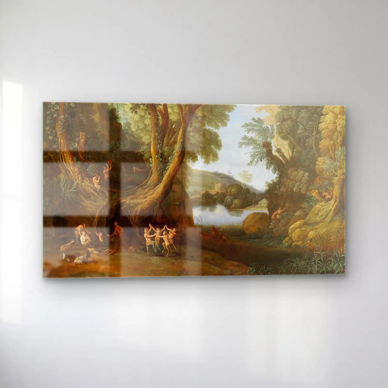 Paul Bril – Fauns in a wooded landscape cam tablo — sol açıdan görünüm