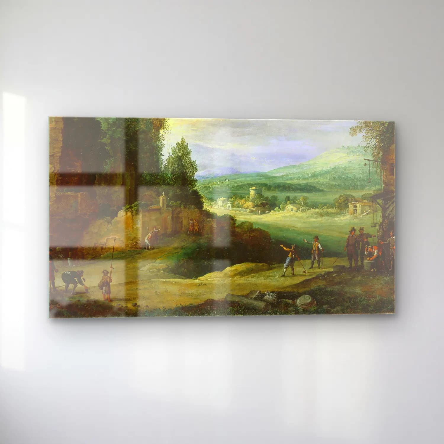 Paul Bril – Landscape with Men Playing ‘Mail à la Chicane’ cam tablo — sol açıdan görünüm