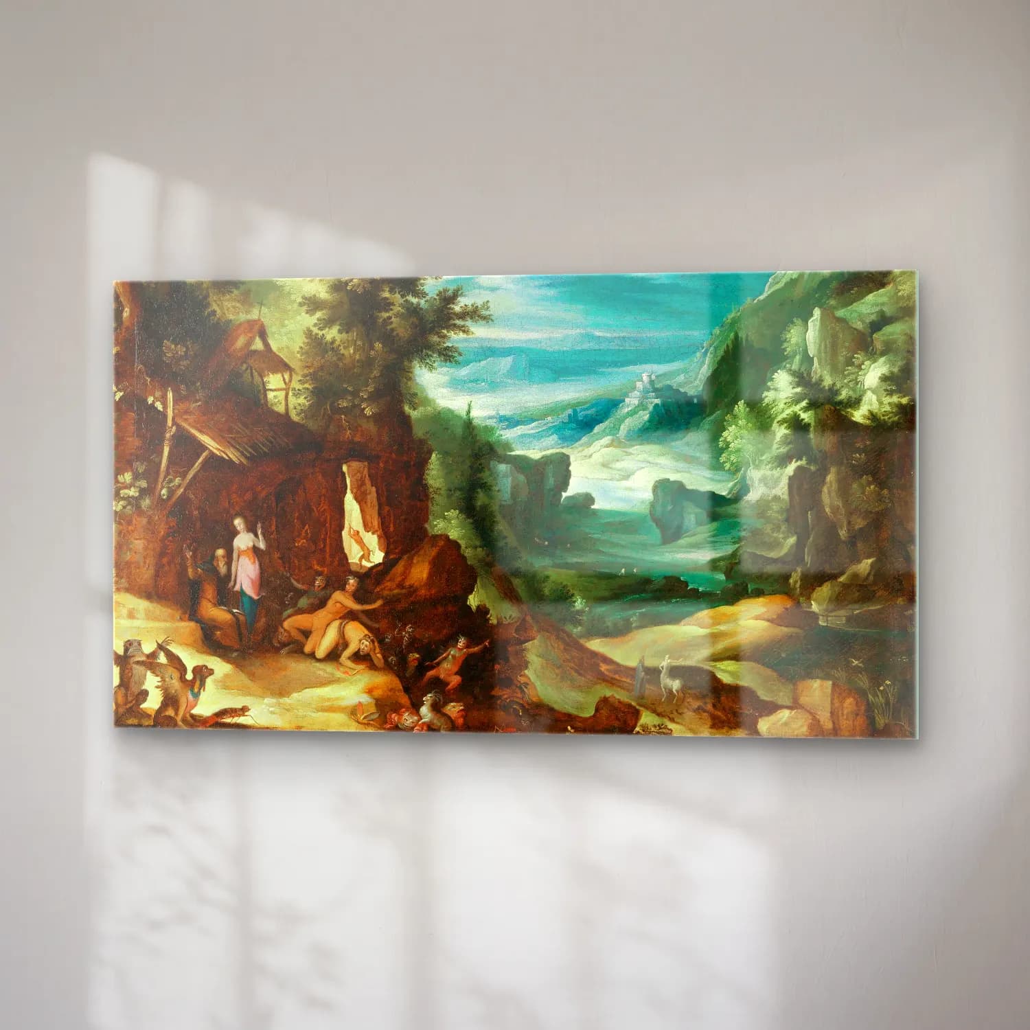 Paul Bril – Landscape with the Temptation of Saint Anthony cam tablo — sağ açıdan görünüm