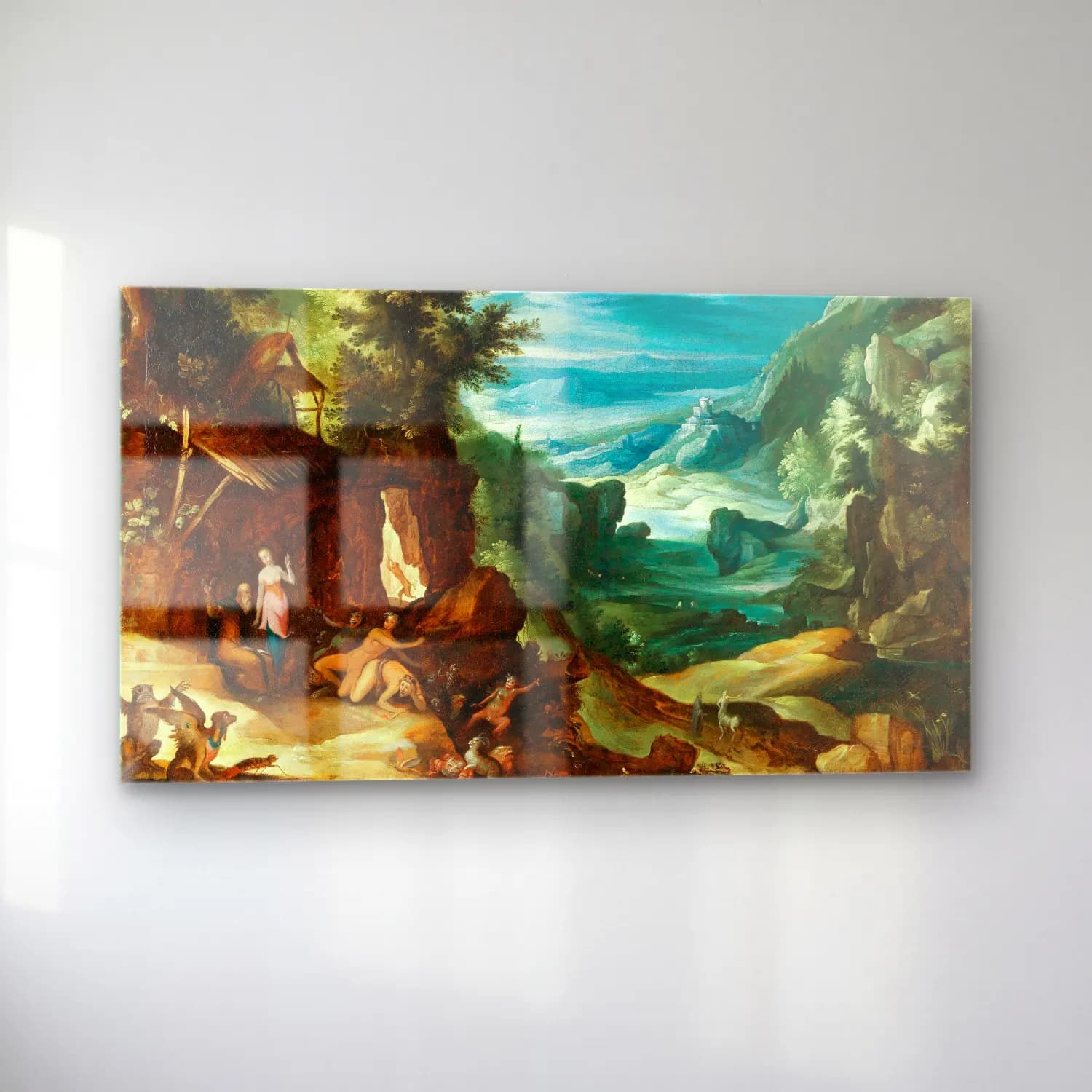 Paul Bril – Landscape with the Temptation of Saint Anthony cam tablo — sol açıdan görünüm