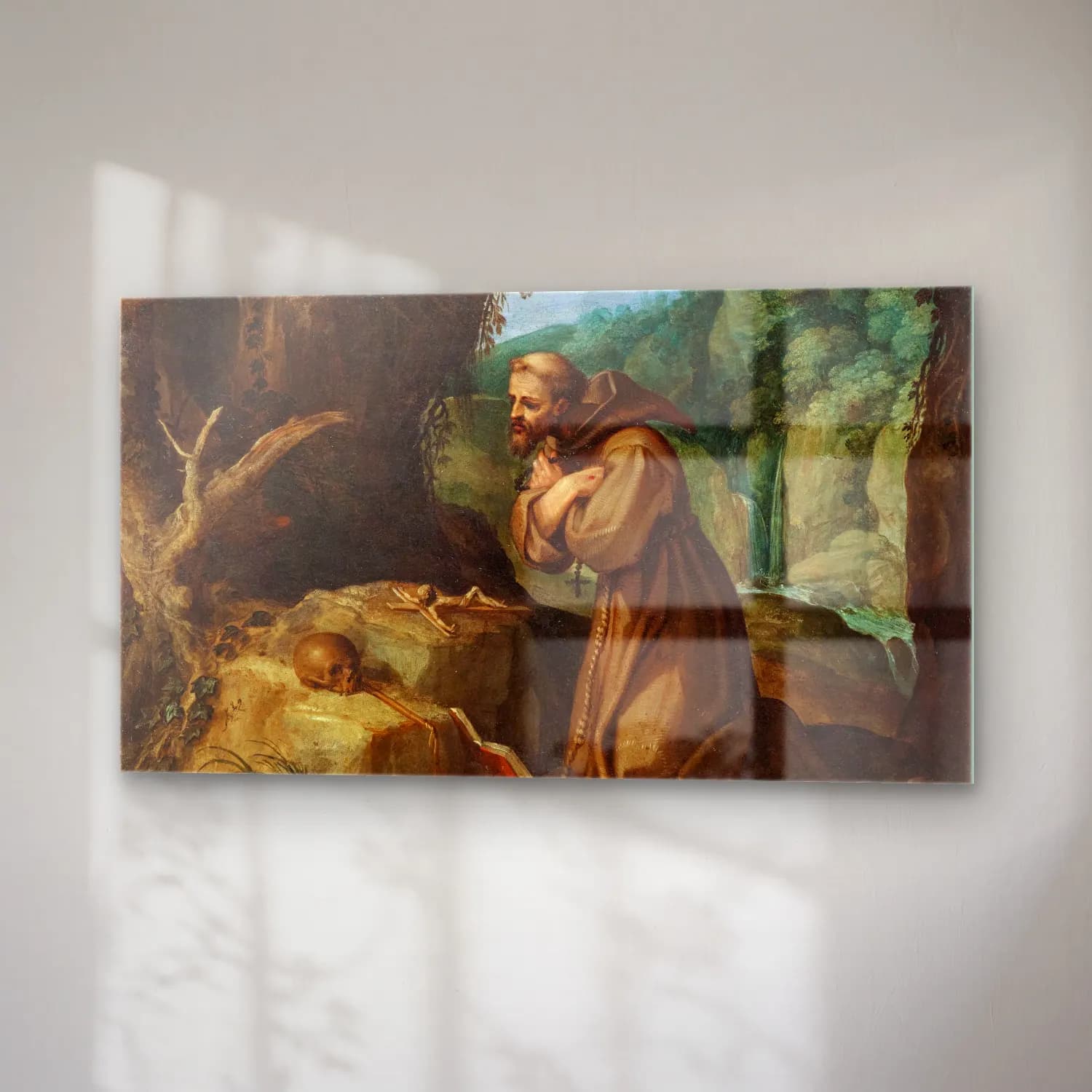 Paul Bril – Saint Francis of Assisi in meditation cam tablo — sağ açıdan görünüm