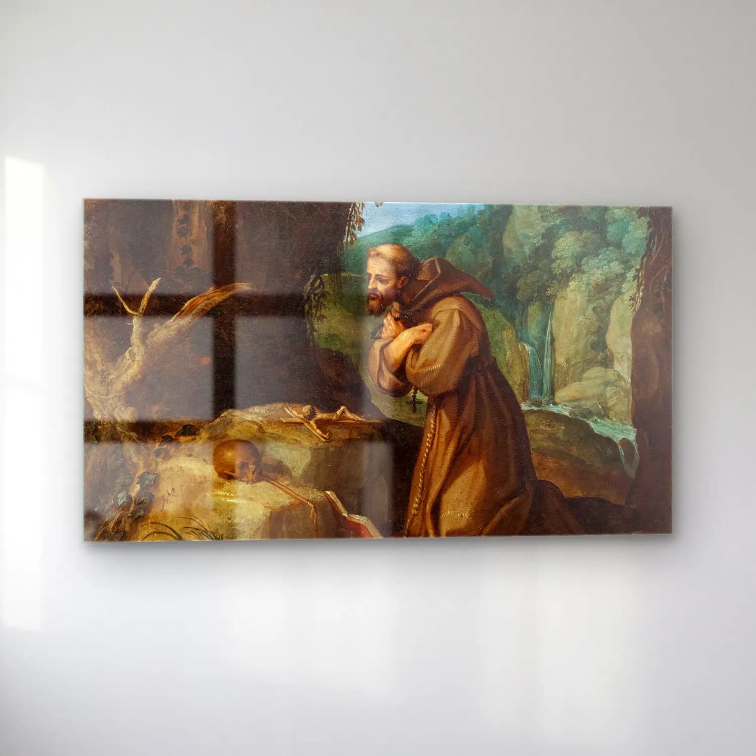 Paul Bril – Saint Francis of Assisi in meditation cam tablo — sol açıdan görünüm