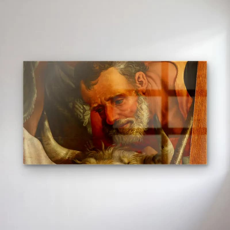 Pieter Aertsen – Aanbidding der herders (fragment) cam tablo — Pieter Aertsen – Aanbidding der herders (fragment) — yağlı boya erkek portresi