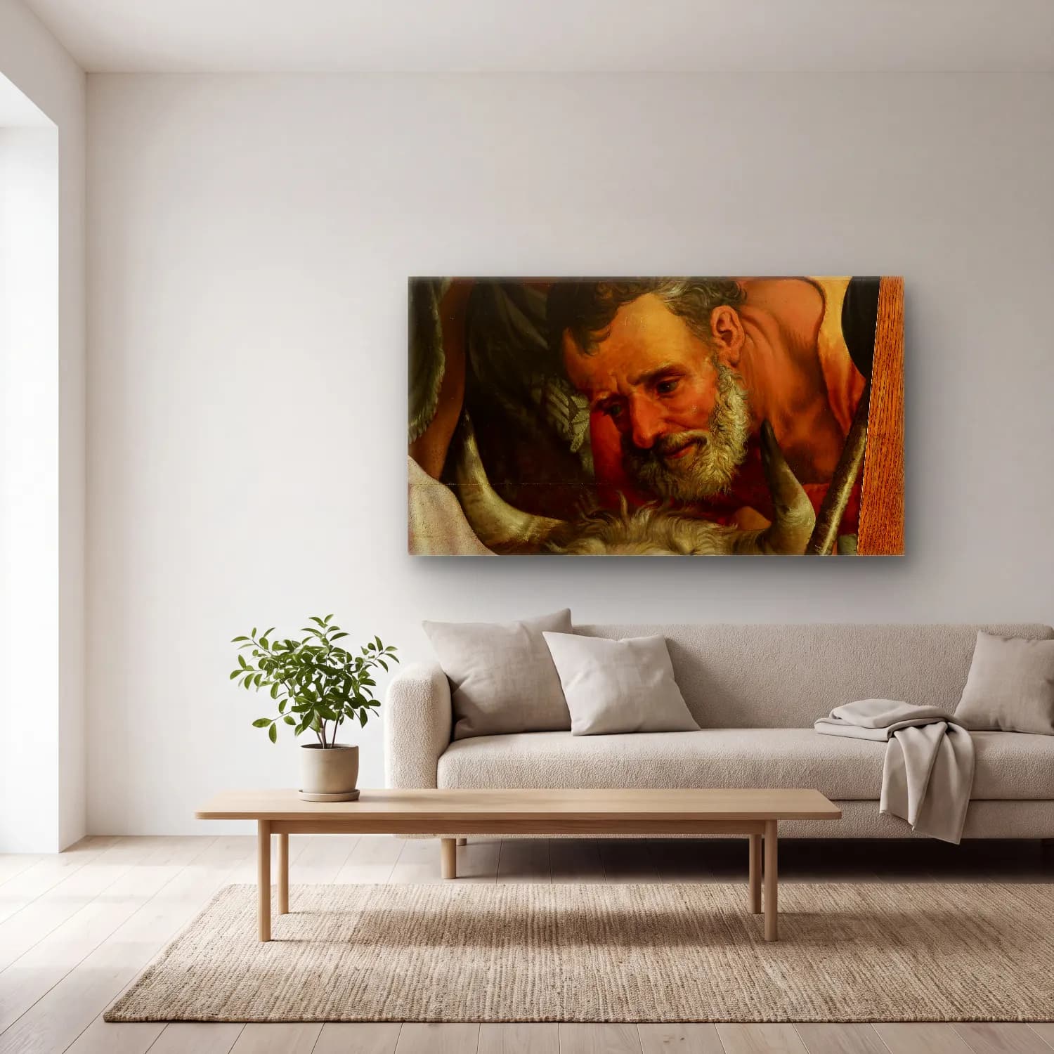 Pieter Aertsen – Aanbidding der herders (fragment) cam tablo — açık renk salonda