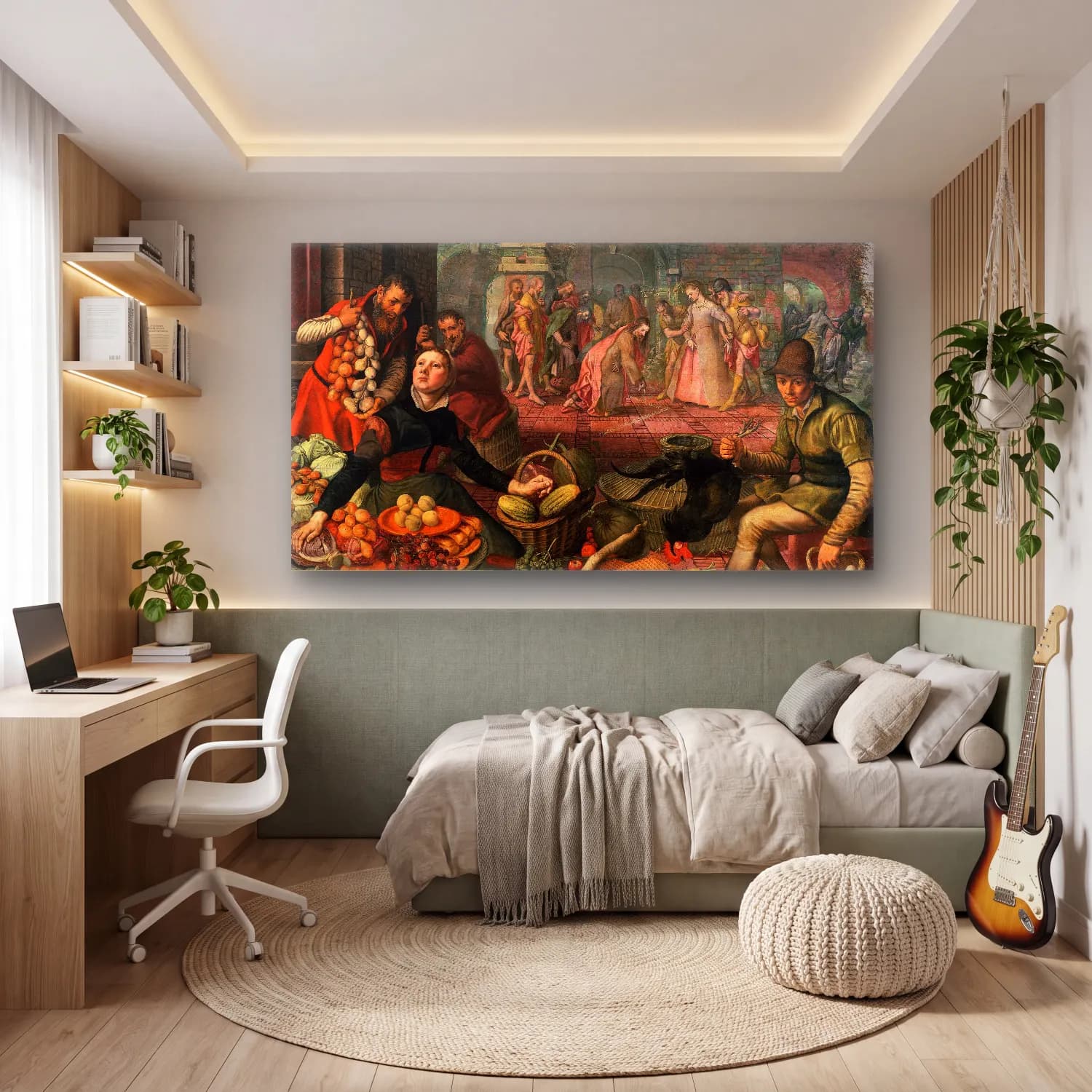 Pieter Aertsen – Christ and the Woman taken in Adultery cam tablo — genç odasında