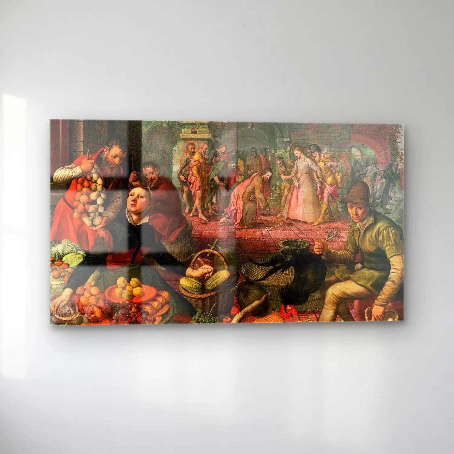 Pieter Aertsen – Christ and the Woman taken in Adultery cam tablo — sol açıdan görünüm