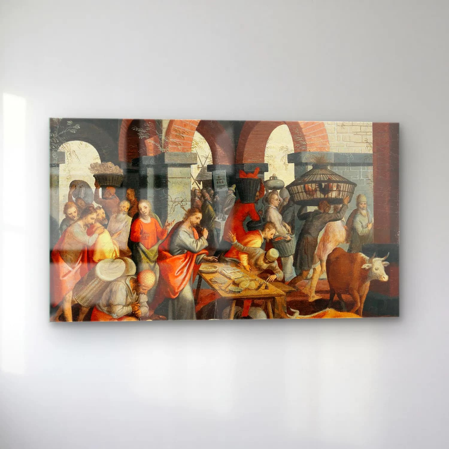 Pieter Aertsen – Christian deeds of mercy (Matthew 25 35-36) cam tablo — sol açıdan görünüm