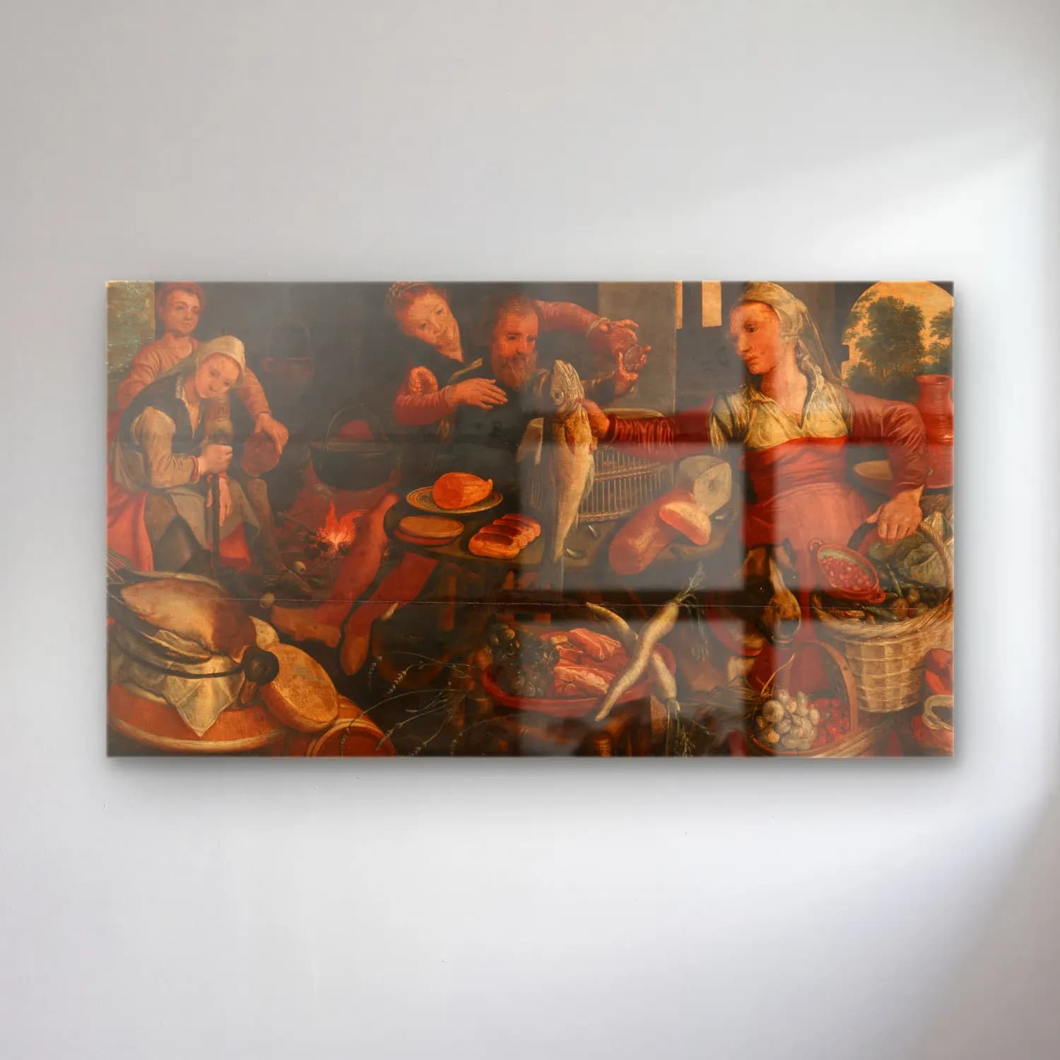 Pieter Aertsen – Kitchen Scene cam tablo — Pieter Aertsen – Kitchen Scene — yağlı boya dini sahne