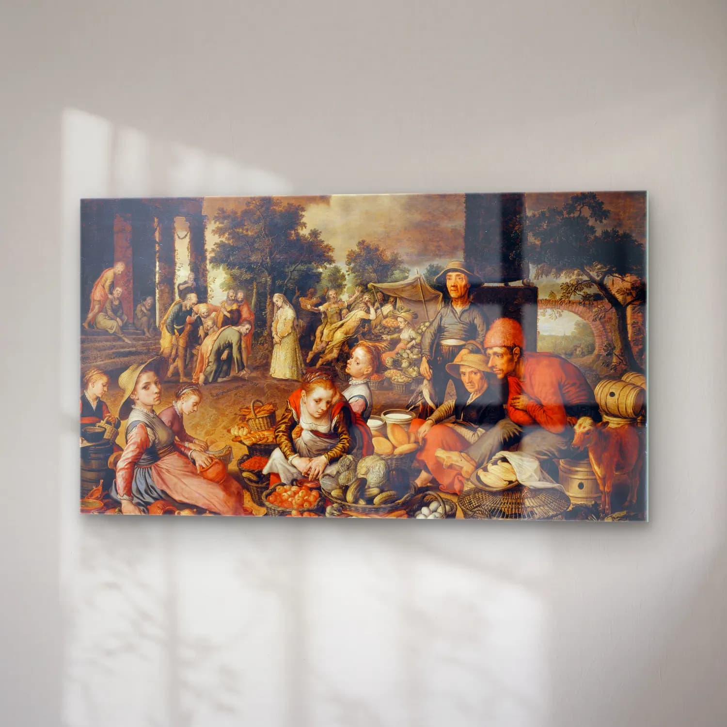 Pieter Aertsen – Market Scene with Christ and the Adulteress cam tablo — sağ açıdan görünüm