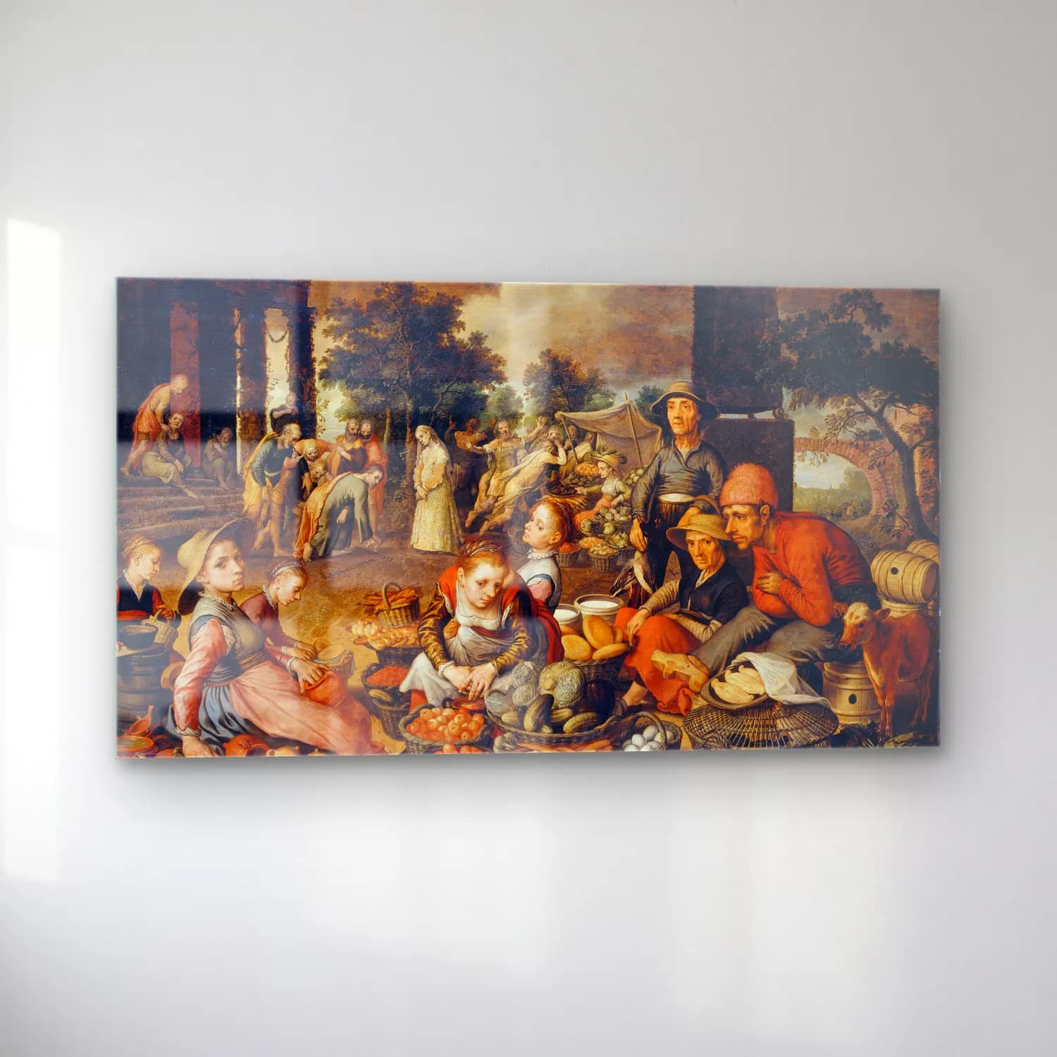 Pieter Aertsen – Market Scene with Christ and the Adulteress cam tablo — sol açıdan görünüm