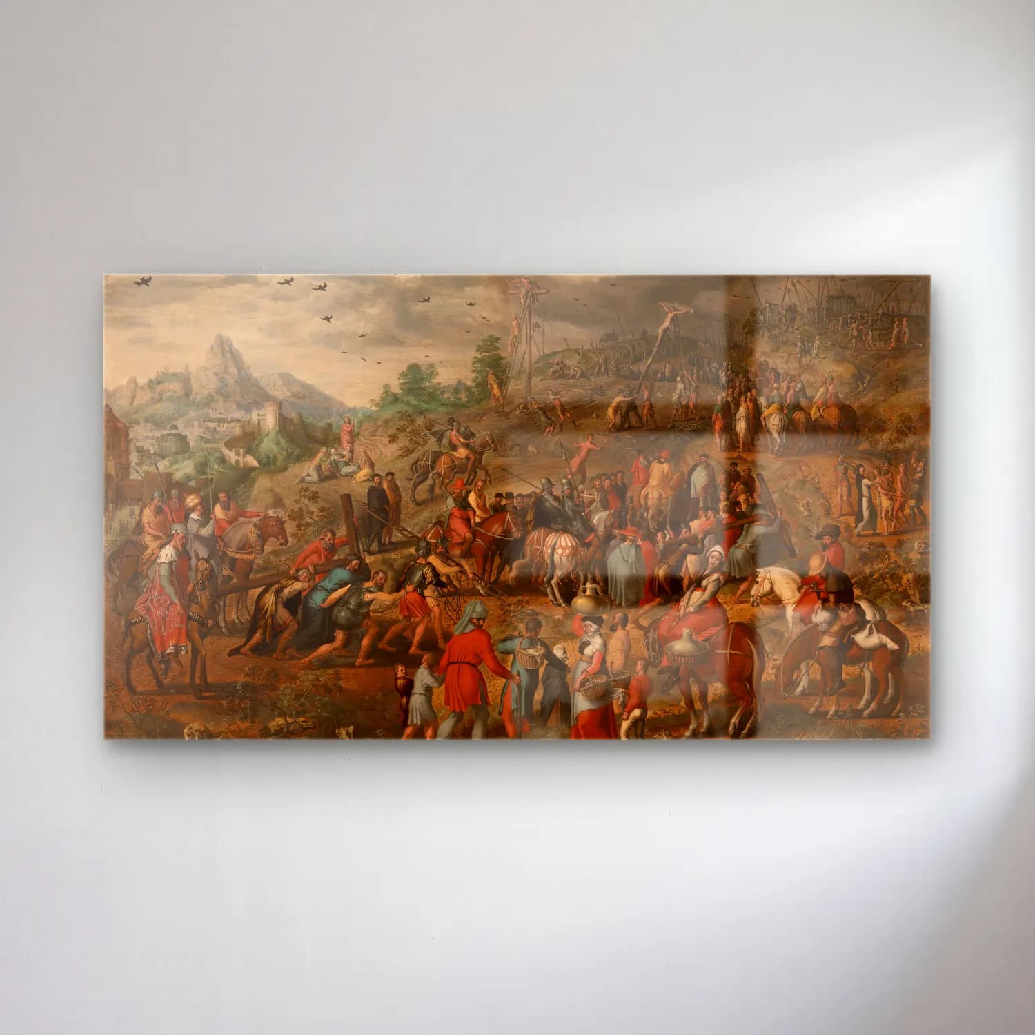 Pieter Aertsen – The Bearing of the Cross cam tablo — Pieter Aertsen – The Bearing of the Cross — yağlı boya savaş sahnesi