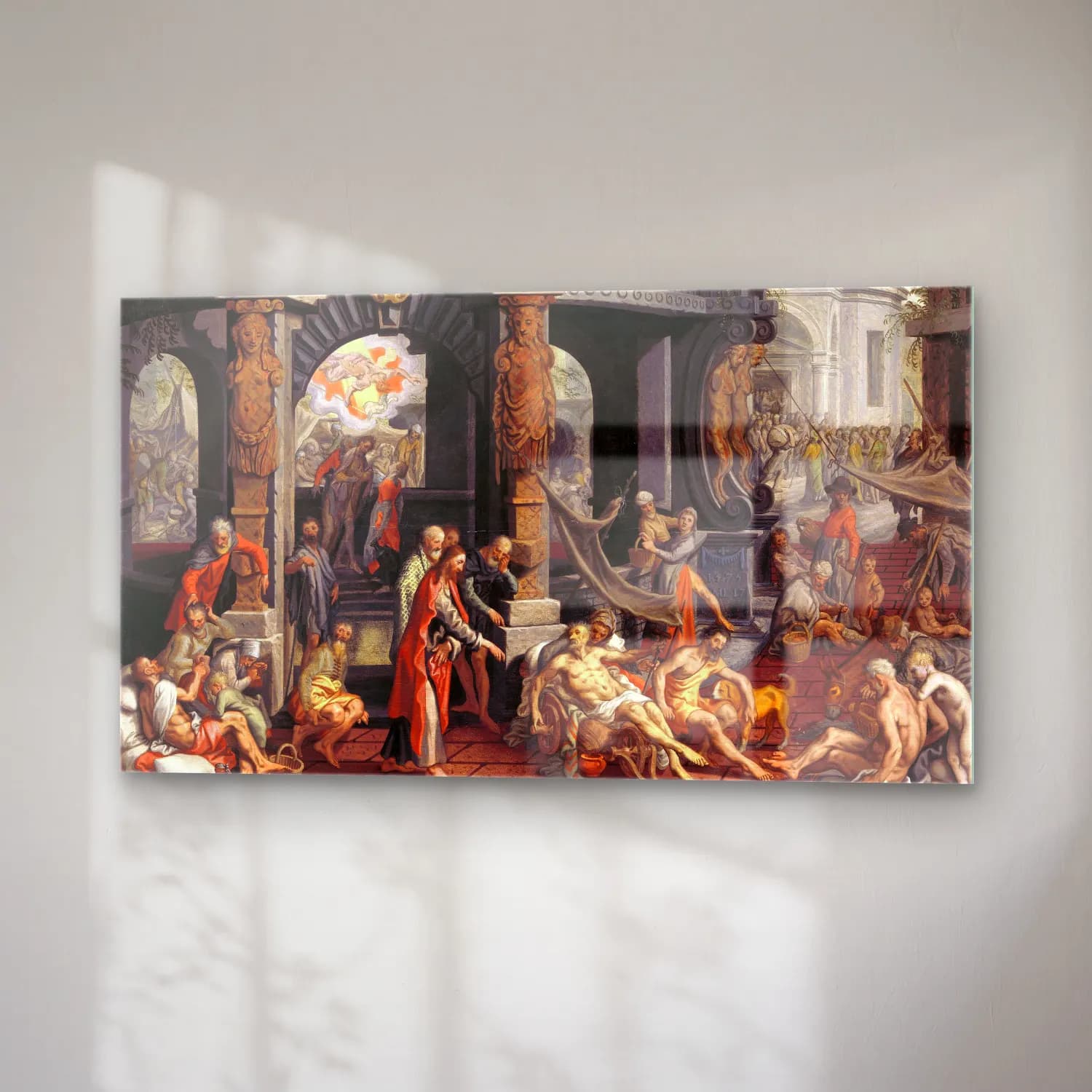 Pieter Aertsen – The Healing of the Paralytic,Pool of Bethesda cam tablo — sağ açıdan görünüm