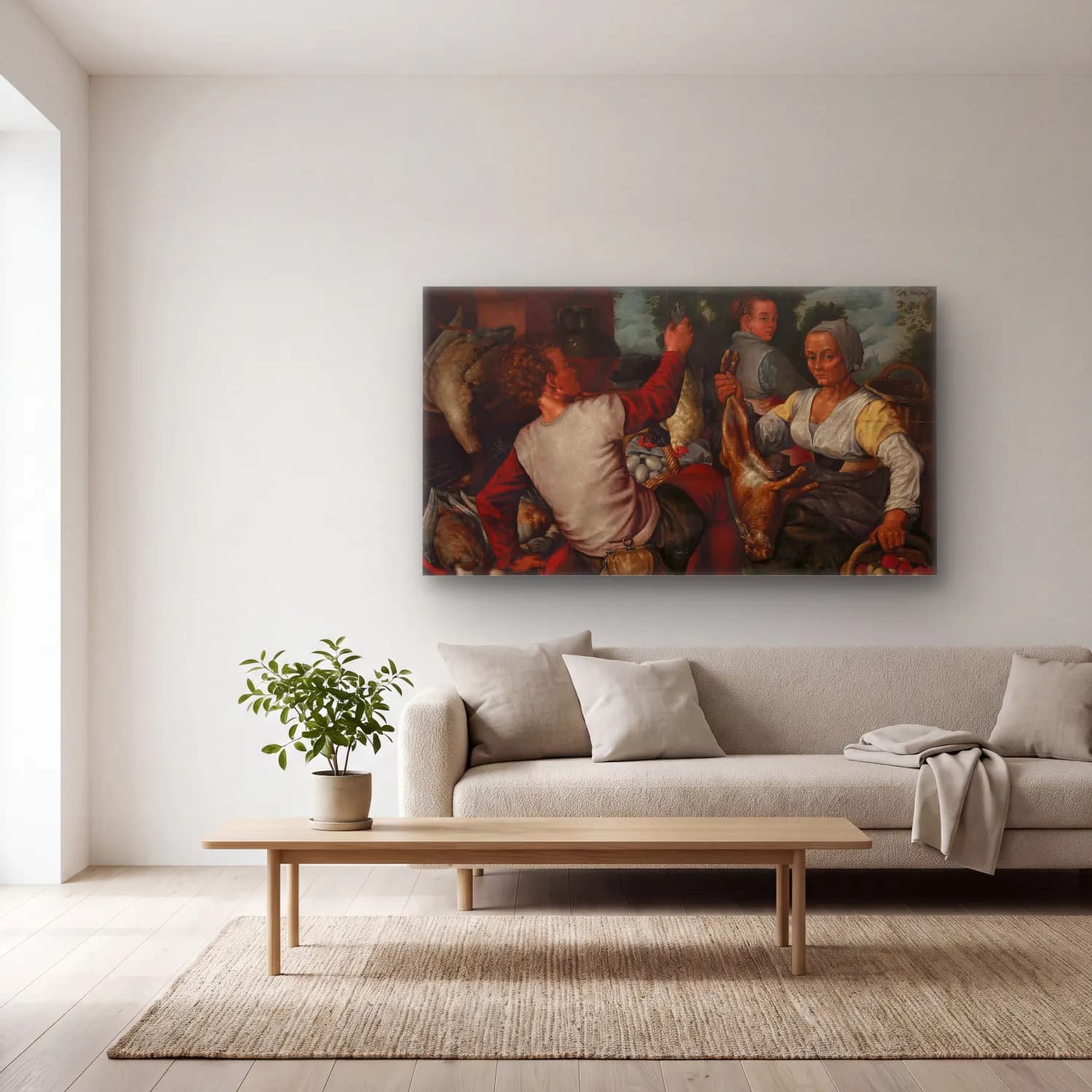 Pieter Aertsen – The Stallholders cam tablo — açık renk salonda