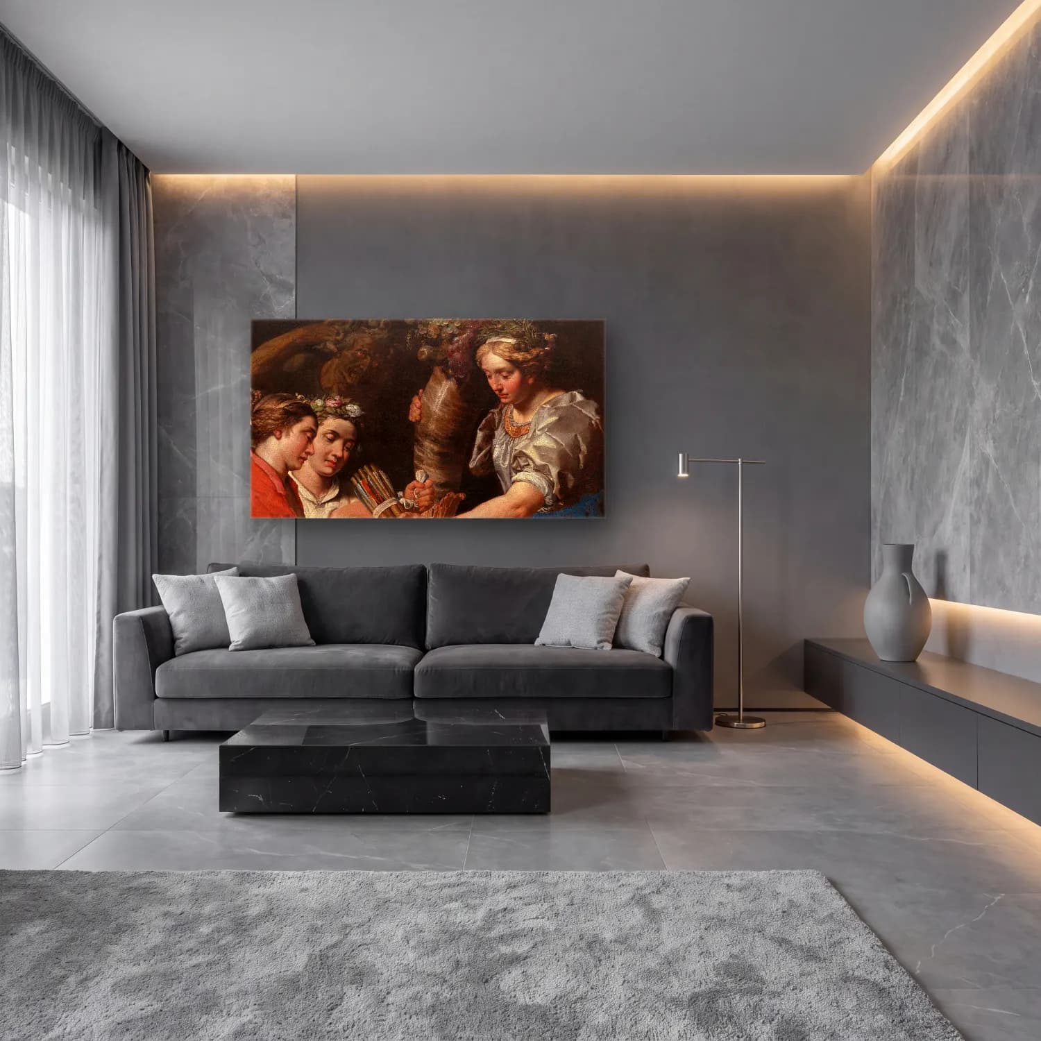 Abraham Janssens – Concord, Charity and Sincerity Conquering Discord cam tablo — lüks salon duvarında