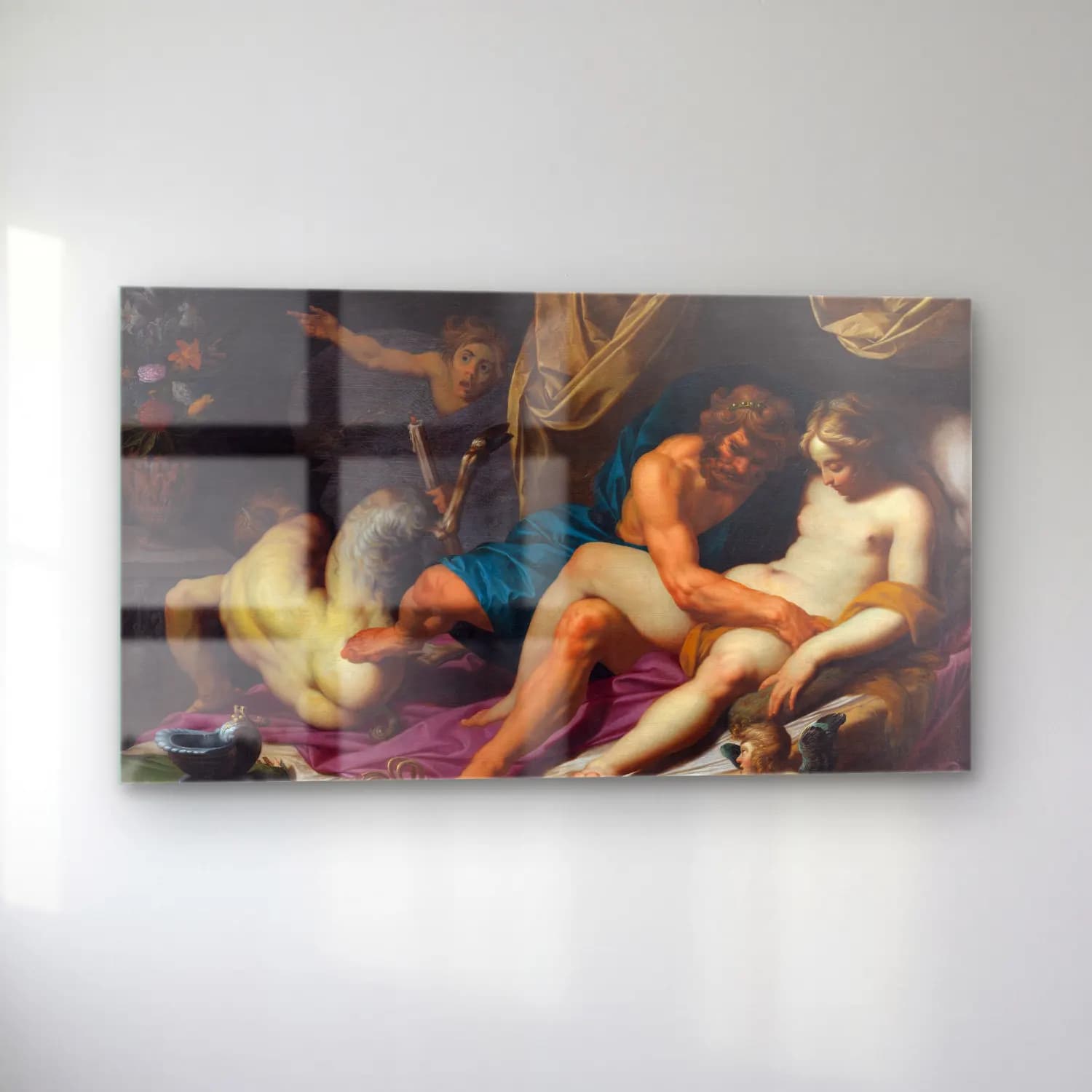 Abraham Janssens – Hercules Kicking Faunus out of Omfale’s Bed cam tablo — sol açıdan görünüm