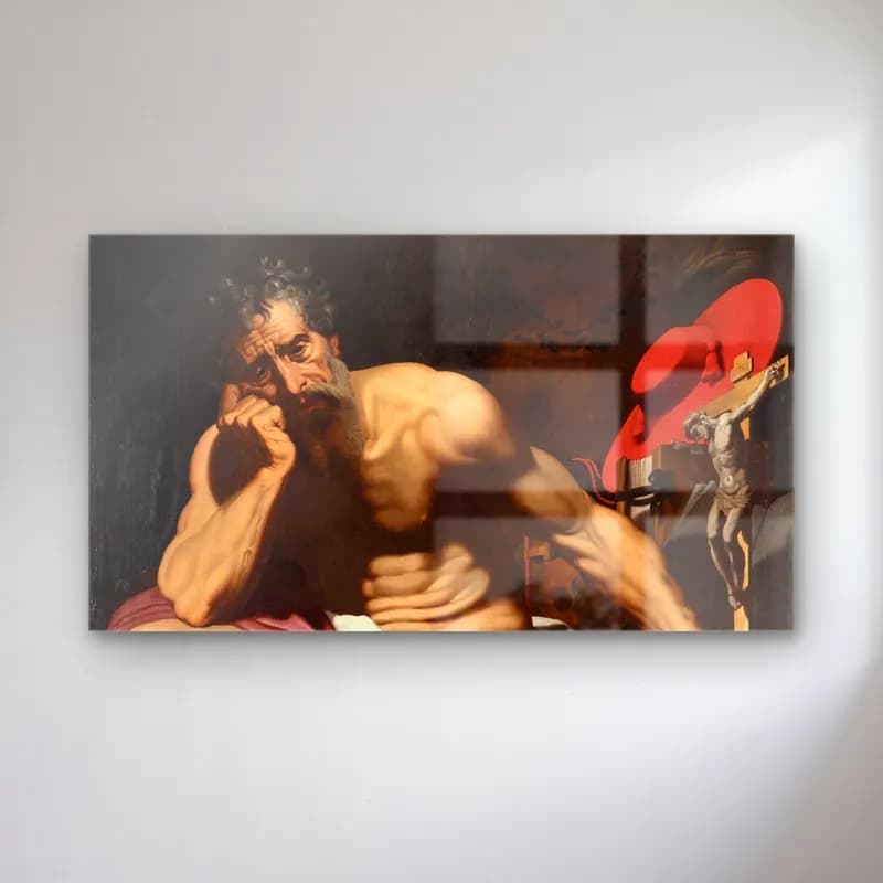 Abraham Janssens – St Jerome cam tablo — Abraham Janssens – St Jerome — yağlı boya erkek portresi