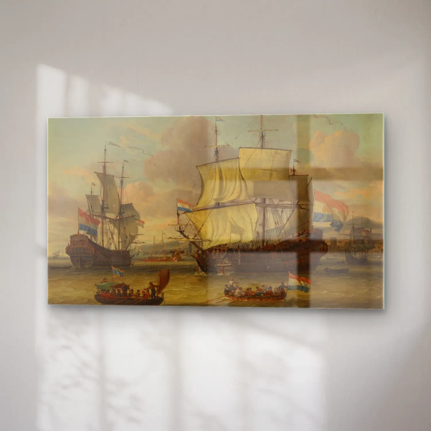 Abraham Storck – Dutch street sailors at a harbor on the Mediterranean cam tablo — sağ açıdan görünüm