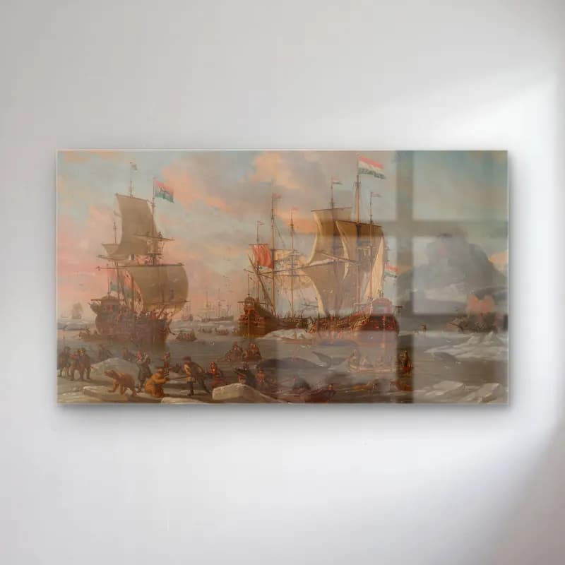 Abraham Storck – The Dutch Whaling Fleet cam tablo — Abraham Storck – The Dutch Whaling Fleet — yağlı boya liman ve tekneler