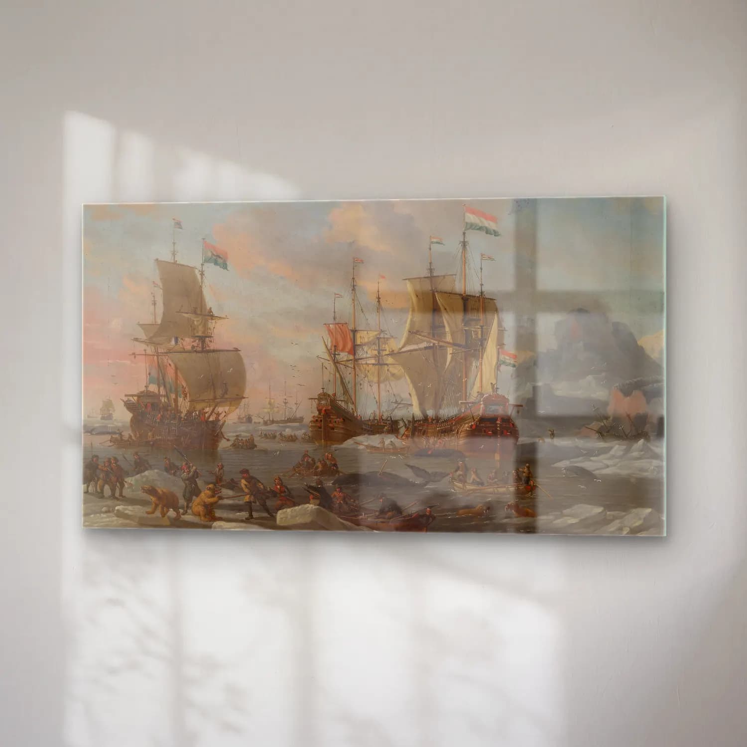 Abraham Storck – The Dutch Whaling Fleet cam tablo — sağ açıdan görünüm