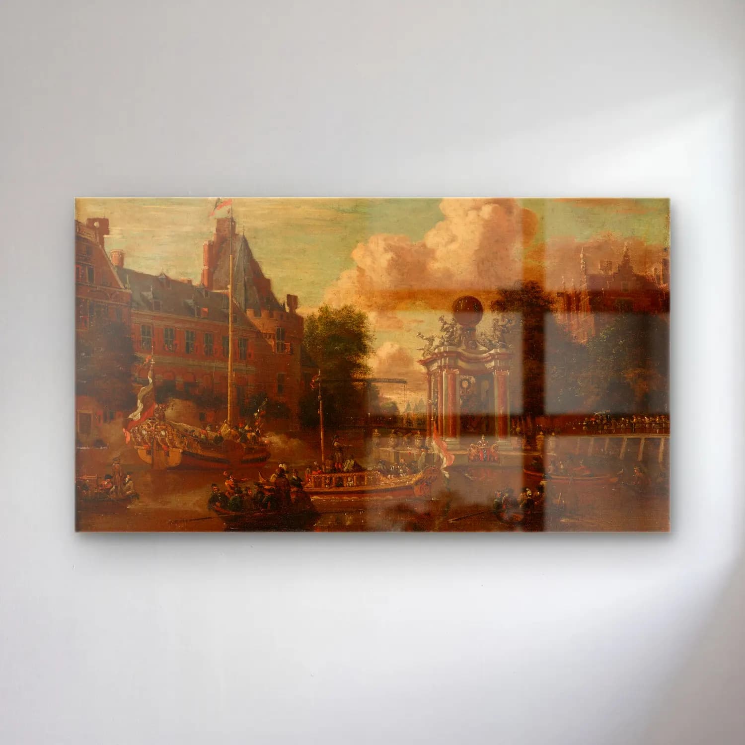 Abraham Storck – The Muscovite legation visiting Amsterdam, 29 August cam tablo — Abraham Storck – The Muscovite legation visiting Amsterdam, 29 August — yağlı boya liman ve tekneler